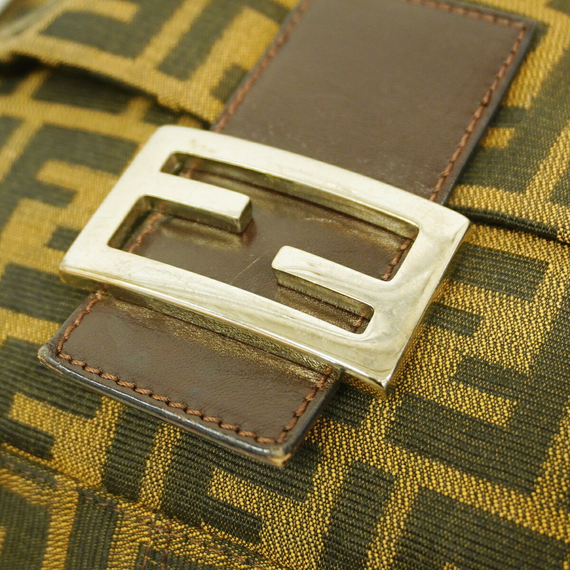 Fendi Brown Nylon Canvas Handbag (Pre-Owned)