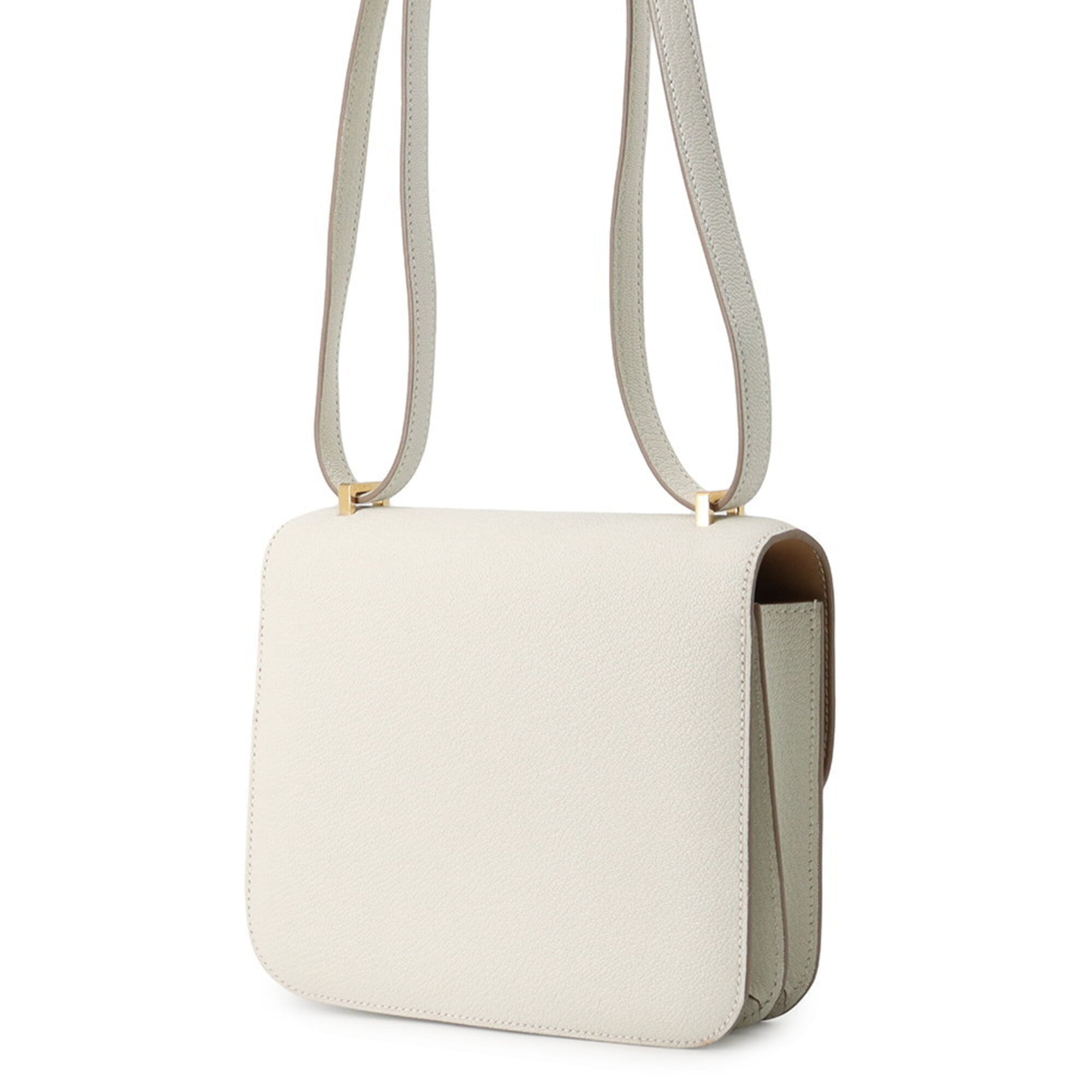 Hermes Ivory Chevre Myzore Leather Handbag (Pre-Owned)