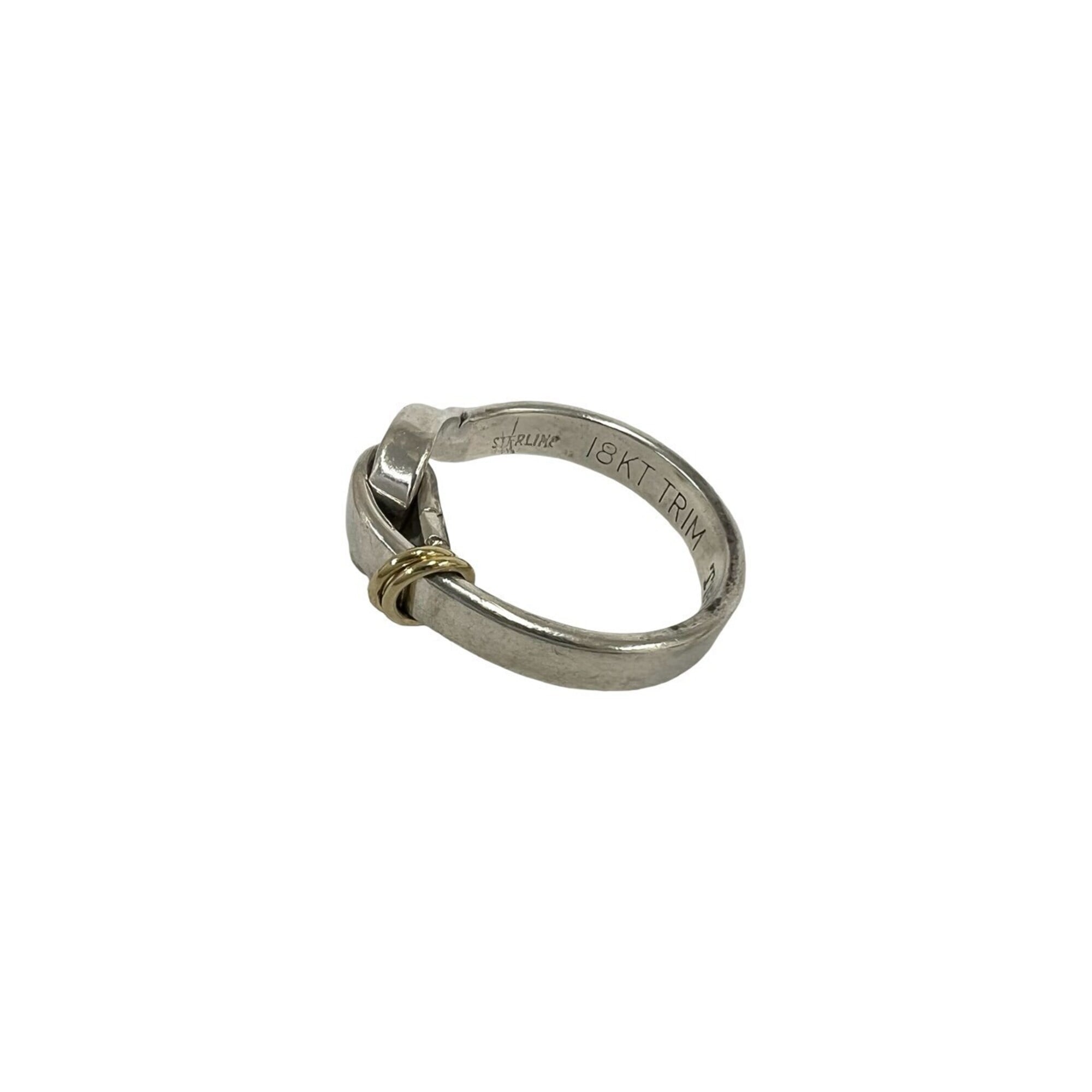 Tiffany Gold Silver Yellow Gold (18K) Silver 925 Band Ring (Pre-Owned)