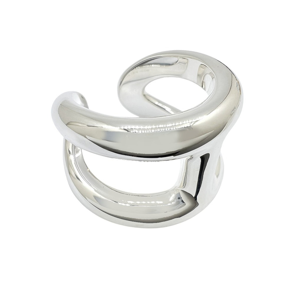 Hermes Silver Silver 925 Band Ring (Pre-Owned)