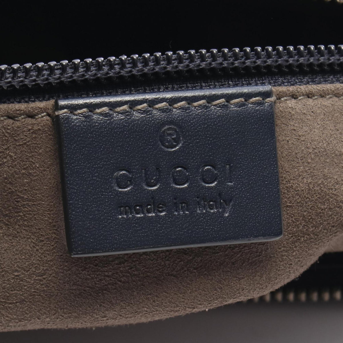 Gucci Navy Leather Handbag Shoulder Bag (Pre-Owned)