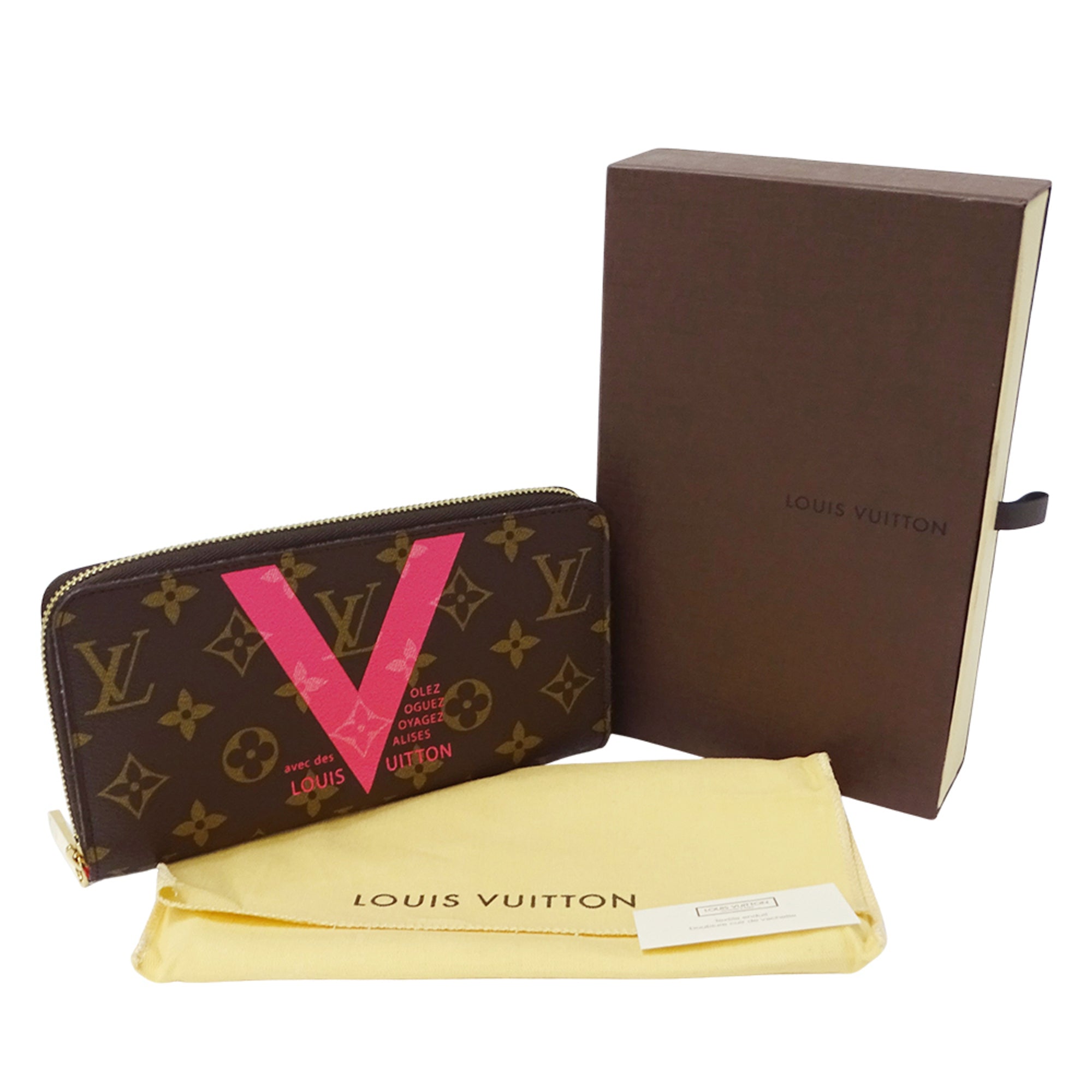 Louis Vuitton Brown Grenade Monogram Pink Monogram Long Wallet (Bi-Fold) (Pre-Owned)