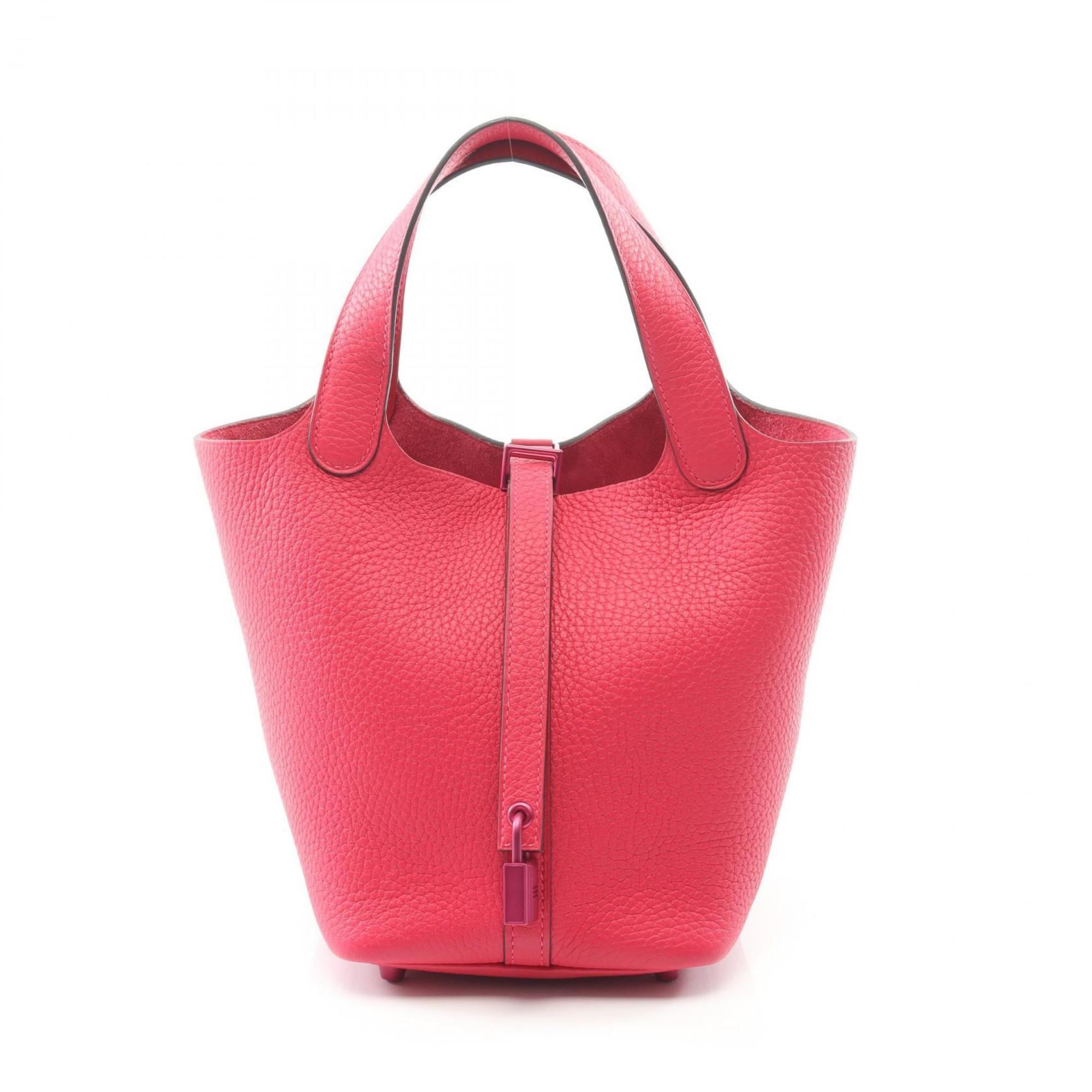 Hermes Pink Taurillon Clemence Leather Handbag (Pre-Owned)