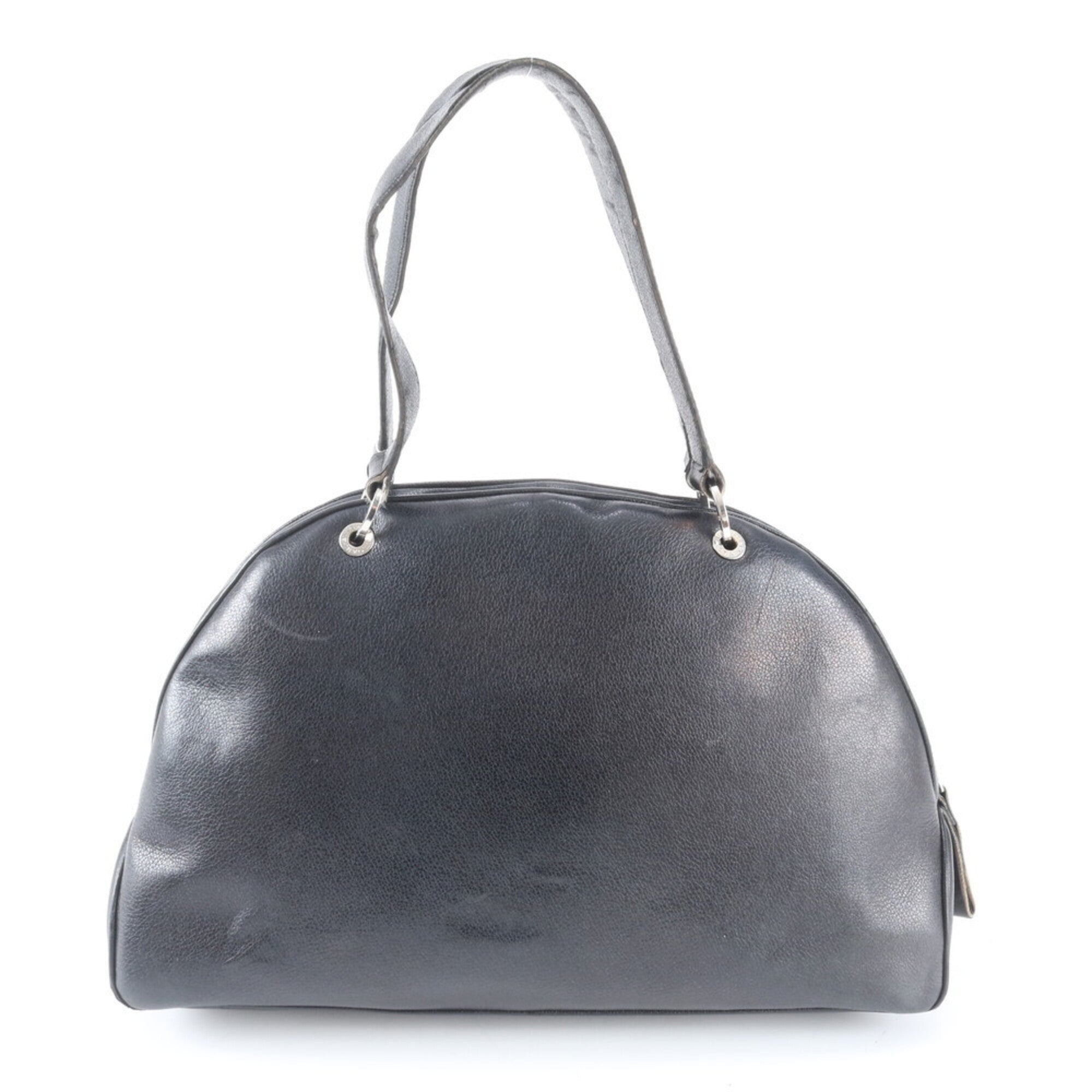 Bvlgari Black Leather Handbag Shoulder Bag (Pre-Owned)