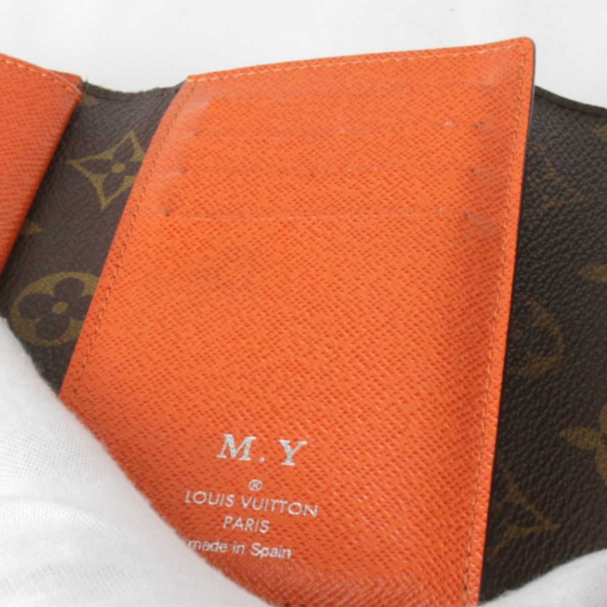 Louis Vuitton Brown Monogram Orange Monogram Epi Leather Wallet (Tri-Fold) (Pre-Owned)