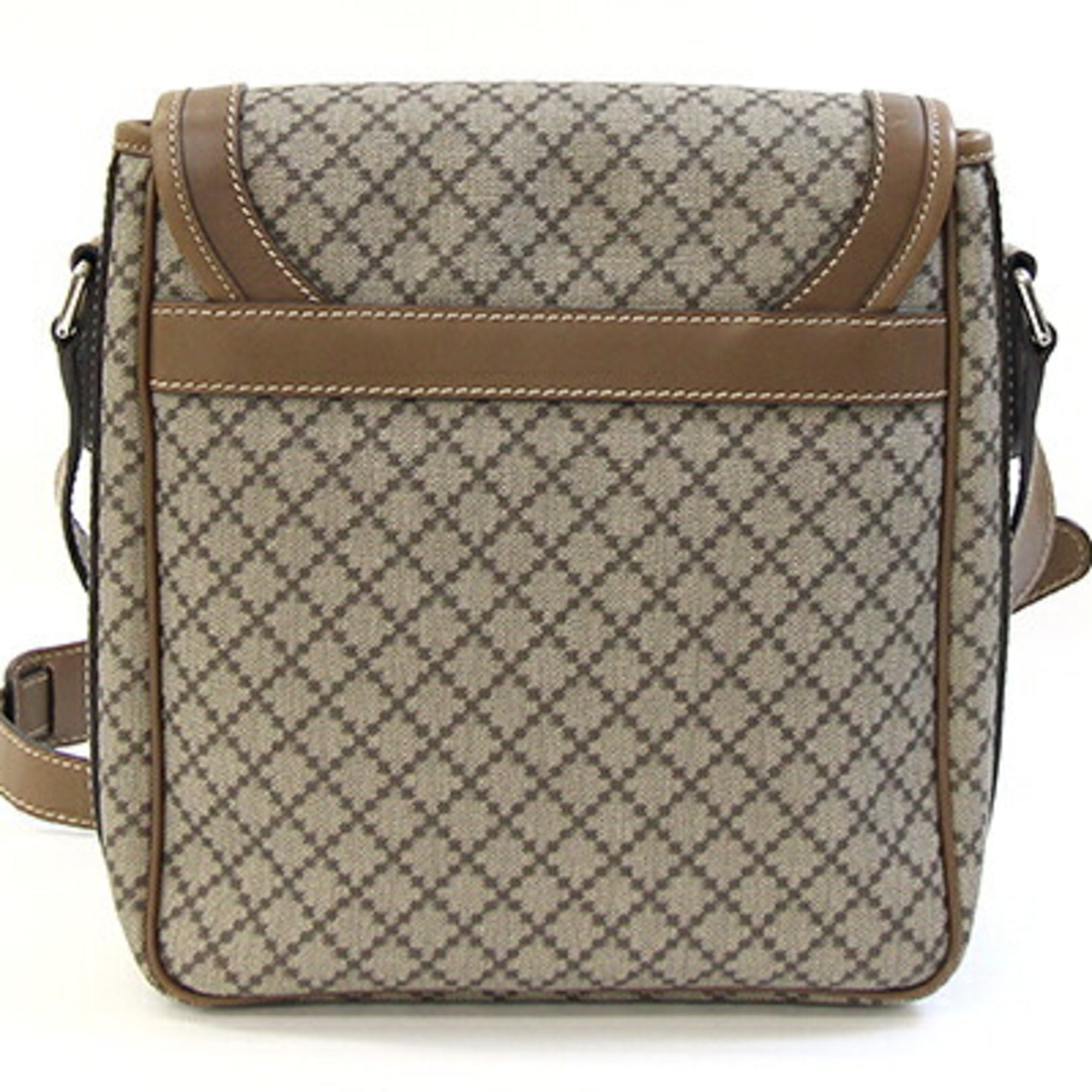 Gucci Beige Beige Brown Brown Pvc Leather Shoulder Bag (Pre-Owned)