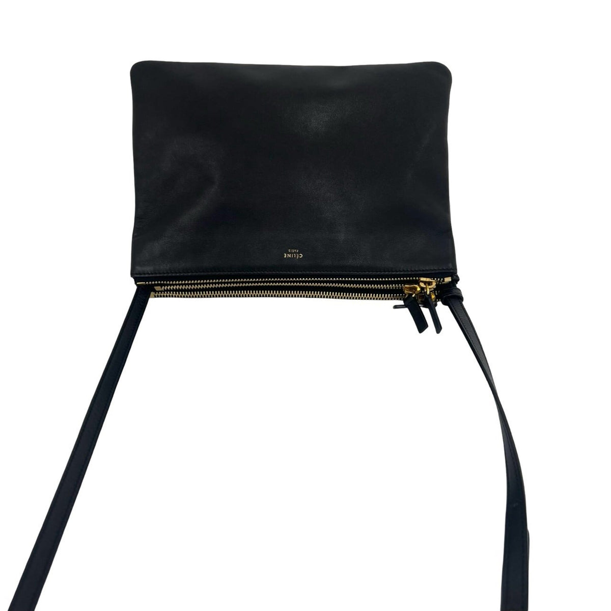 Celine Black Leather Pochette Shoulder Bag (Pre-Owned)