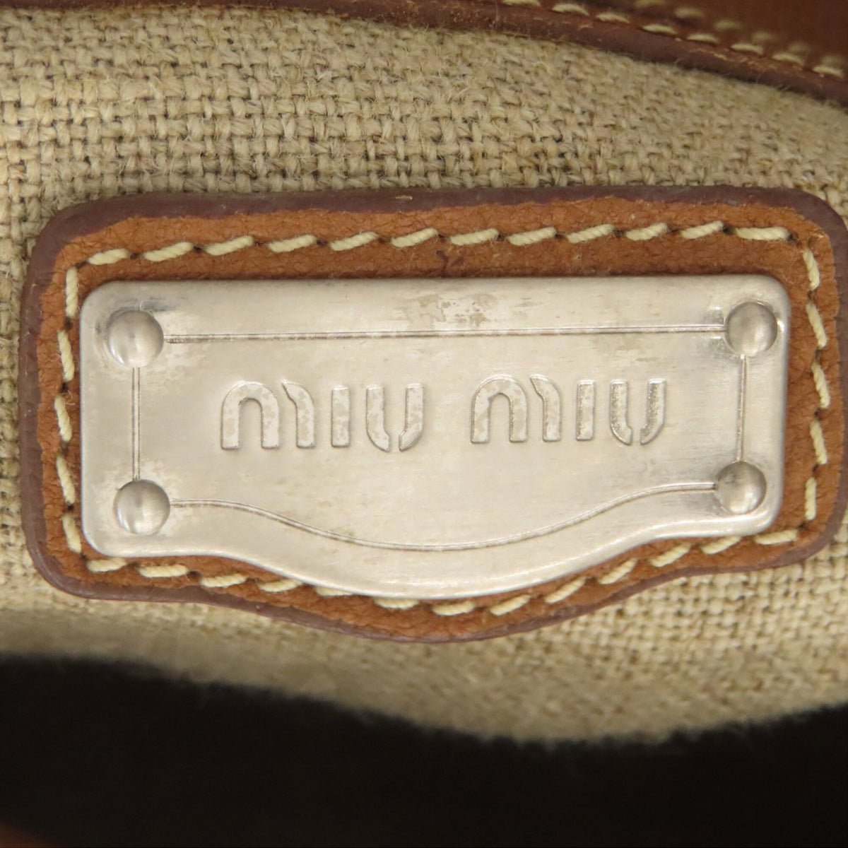 Miu Miu Brown Canvas Shoulder Bag (Pre-Owned)