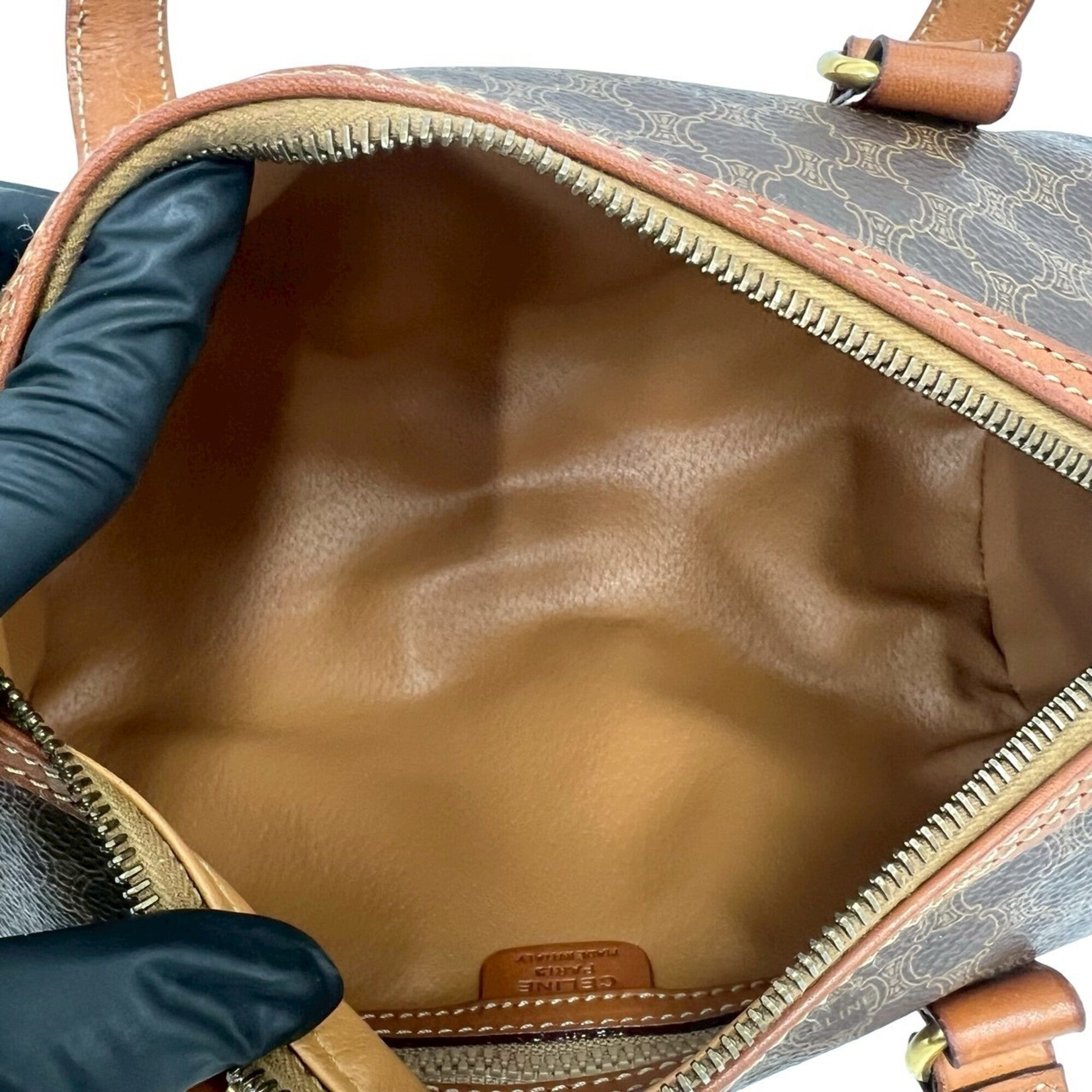 Celine Brown Leather Pvc Handbag Tote Bag (Pre-Owned)