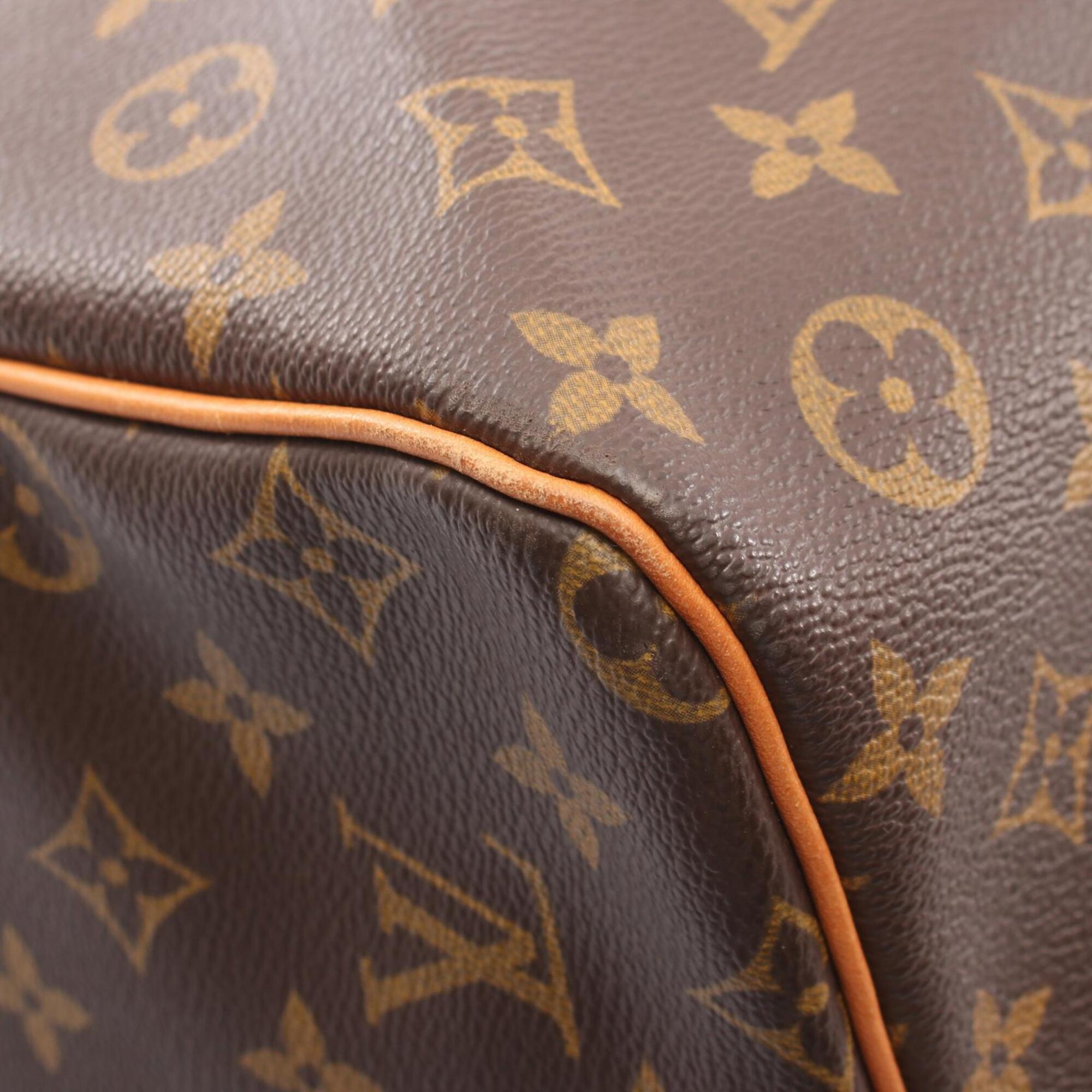 Louis Vuitton Brown Monogram Coated Canvas Monogram Leather Boston Bag Handbag (Pre-Owned)