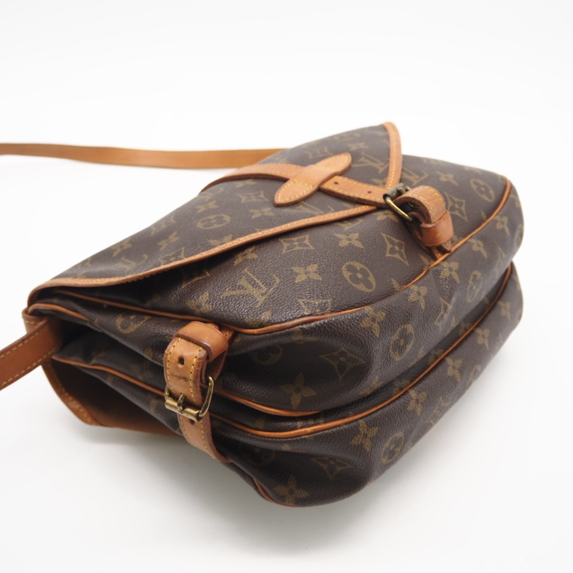 Louis Vuitton Monogram Brown Coated Canvas Leather Shoulder Bag (Pre-Owned)