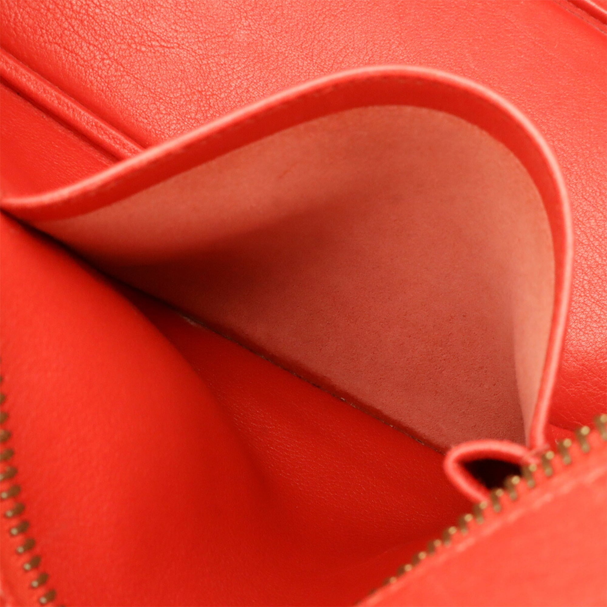 Hermes Red Color Rouge Vif Courchevel Leather Handbag Tote Bag (Pre-Owned)