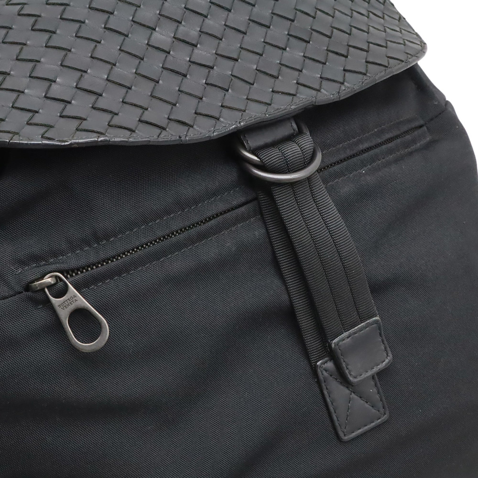 Bottega Veneta Black Nylon Leather Backpack (Pre-Owned)