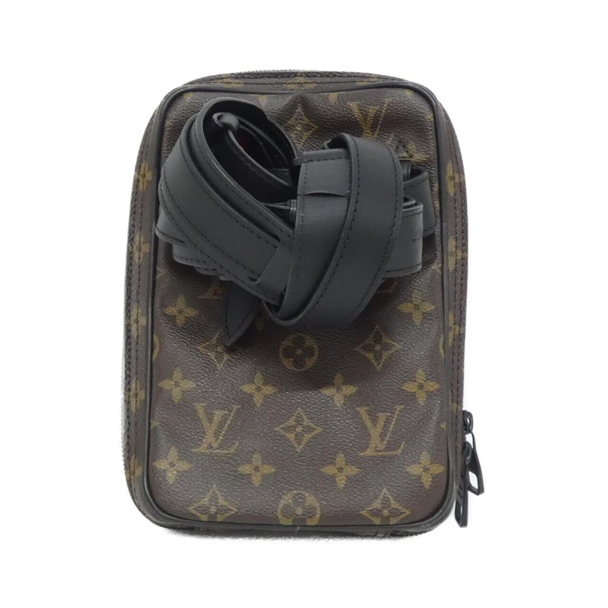 Louis Vuitton Black Brown Coated Canvas Shoulder Bag (Pre-Owned)