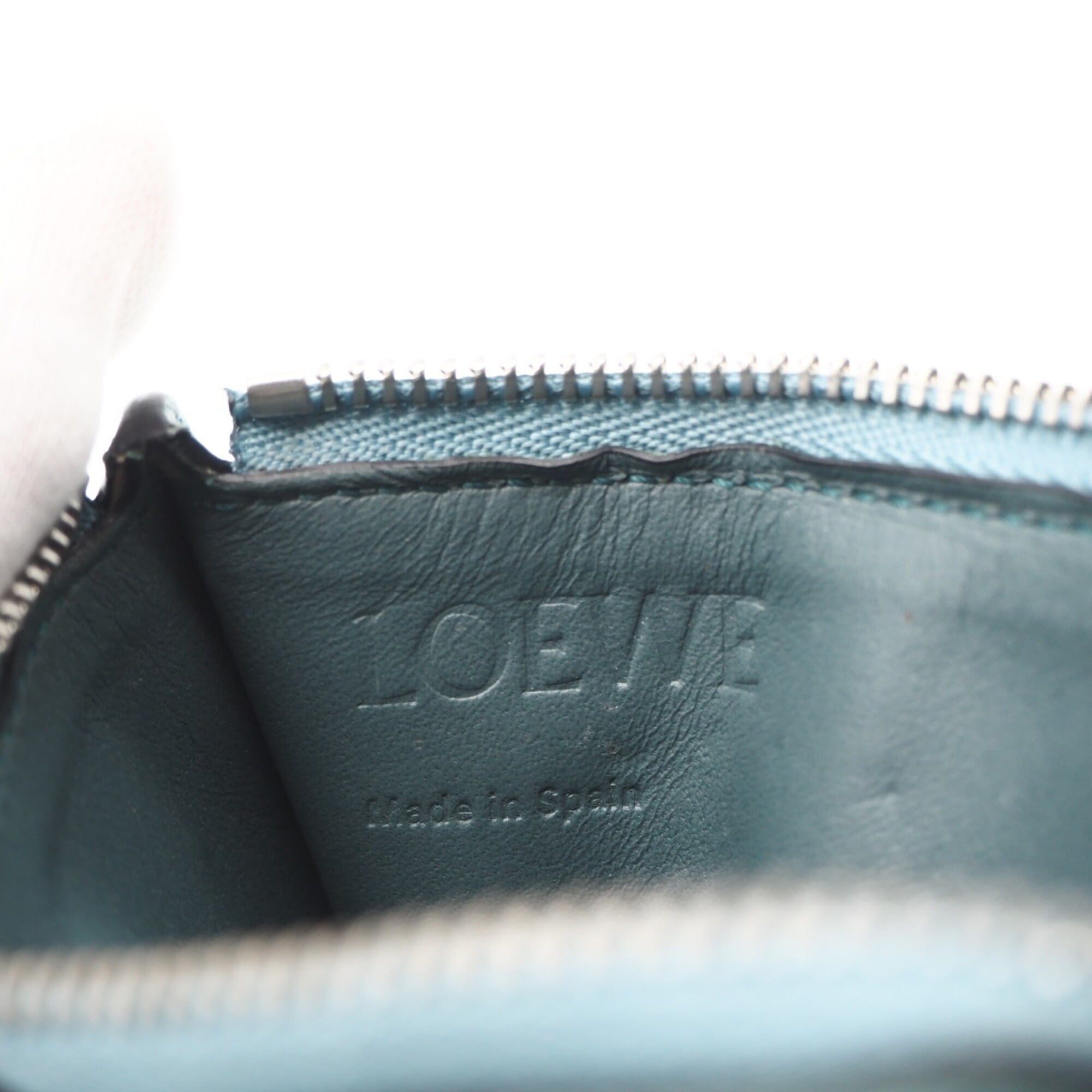 Loewe Blue Gray Leather Coin Purse/Coin Case (Pre-Owned)