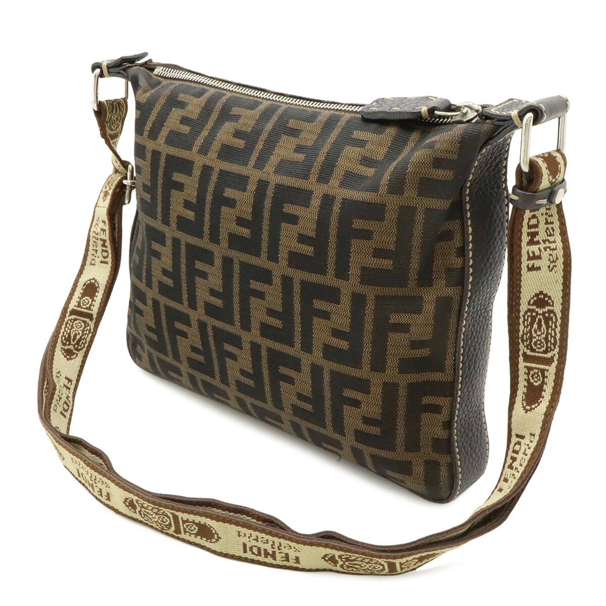 Fendi Brown Canvas Shoulder Bag (Pre-Owned)