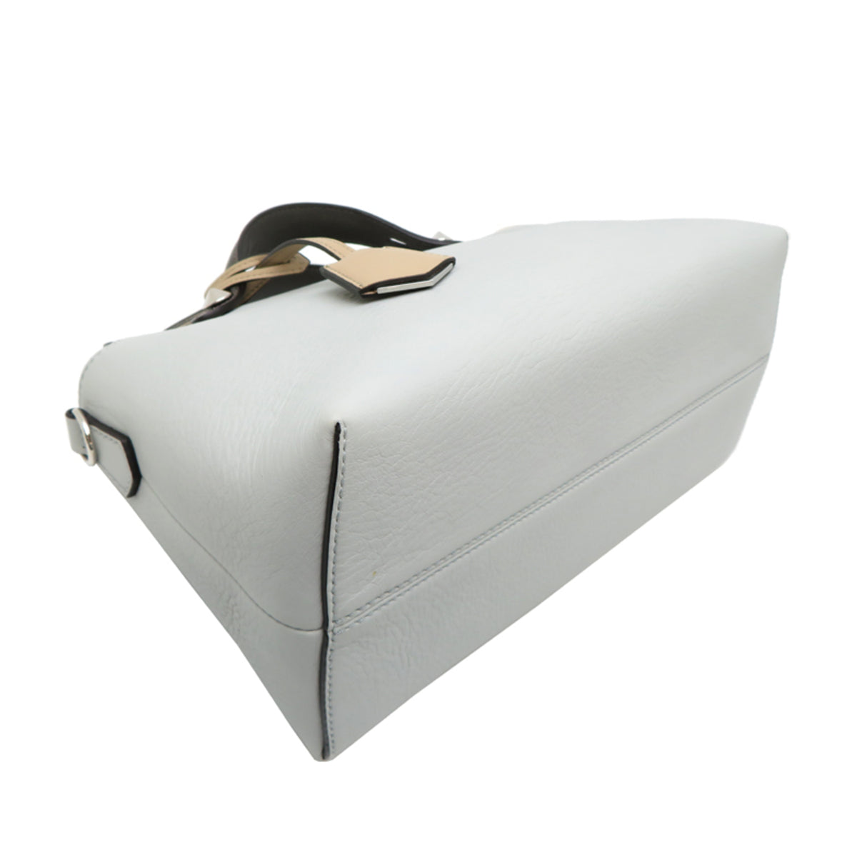 Fendi Beige Light Blue Leather Handbag (Pre-Owned)
