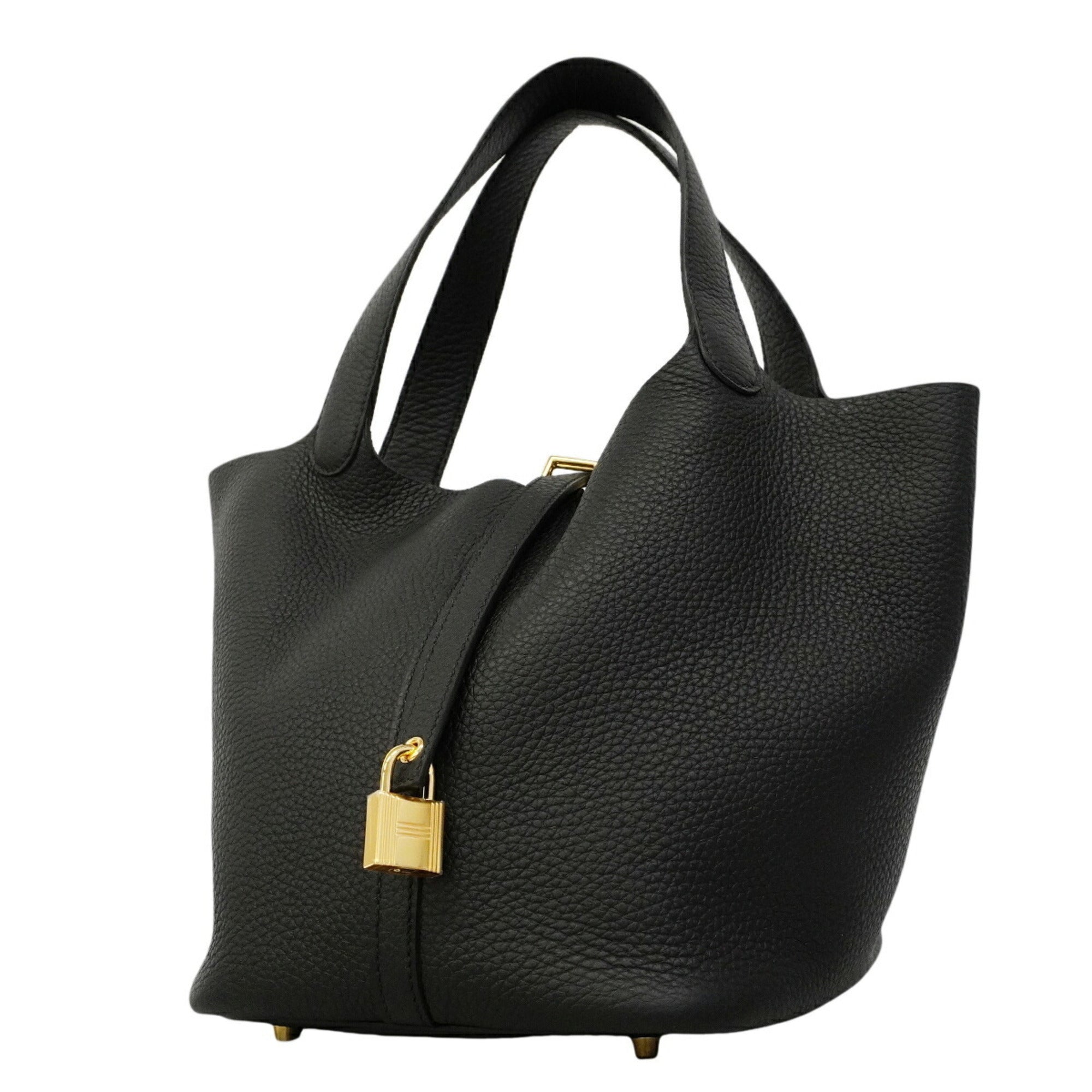 Hermes Black Taurillon Clemence Leather Handbag (Pre-Owned)