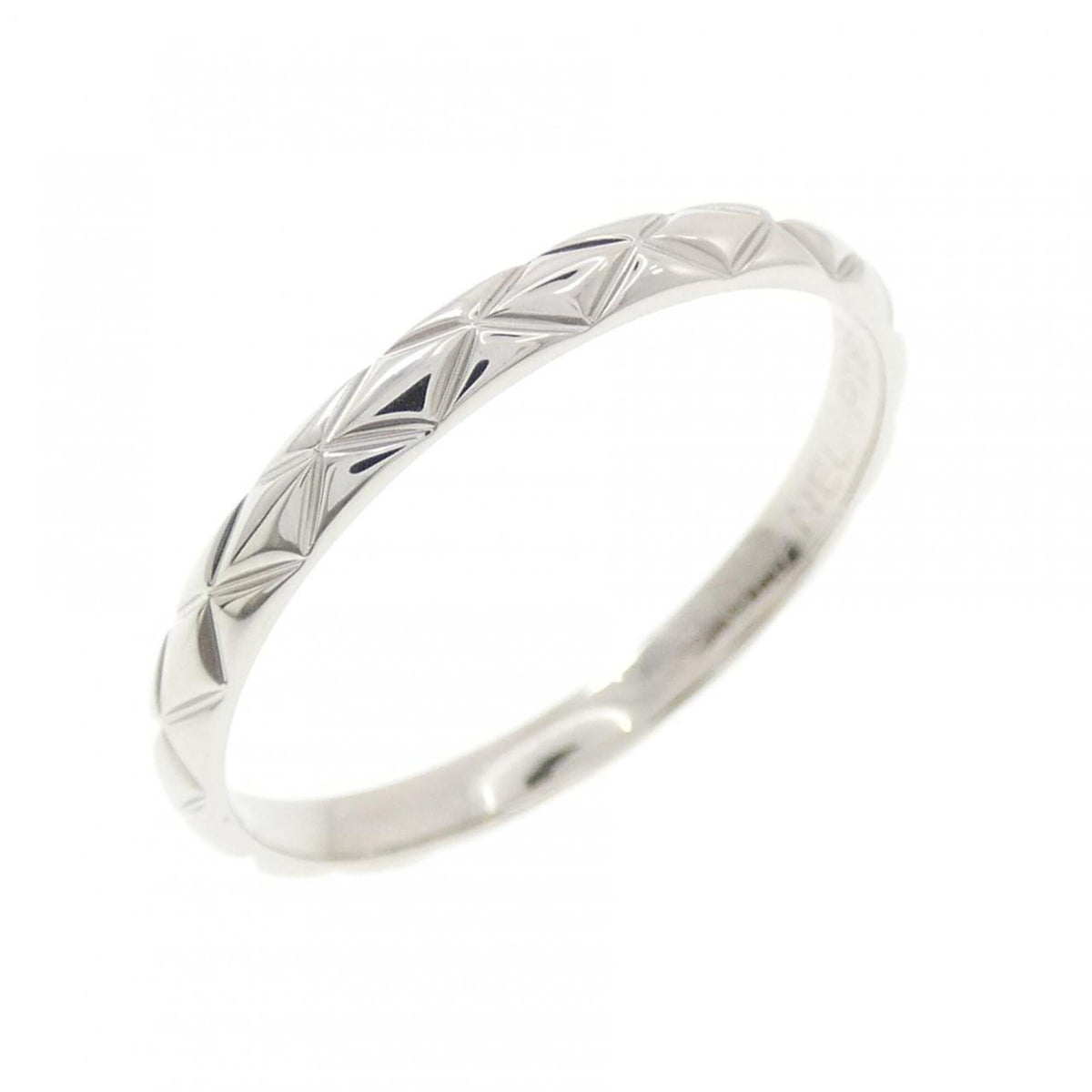 Chanel Platinum Platinum 950 Band Ring (Pre-Owned)