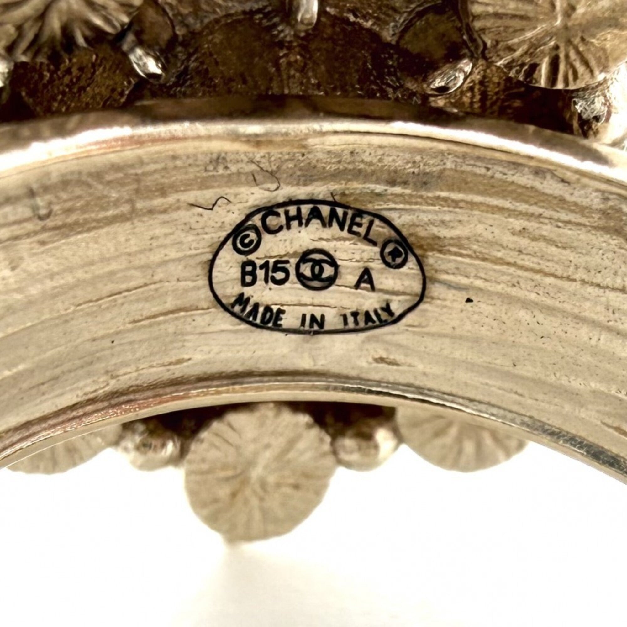 Chanel Gold Plating Rhinestone Band Ring (Pre-Owned)
