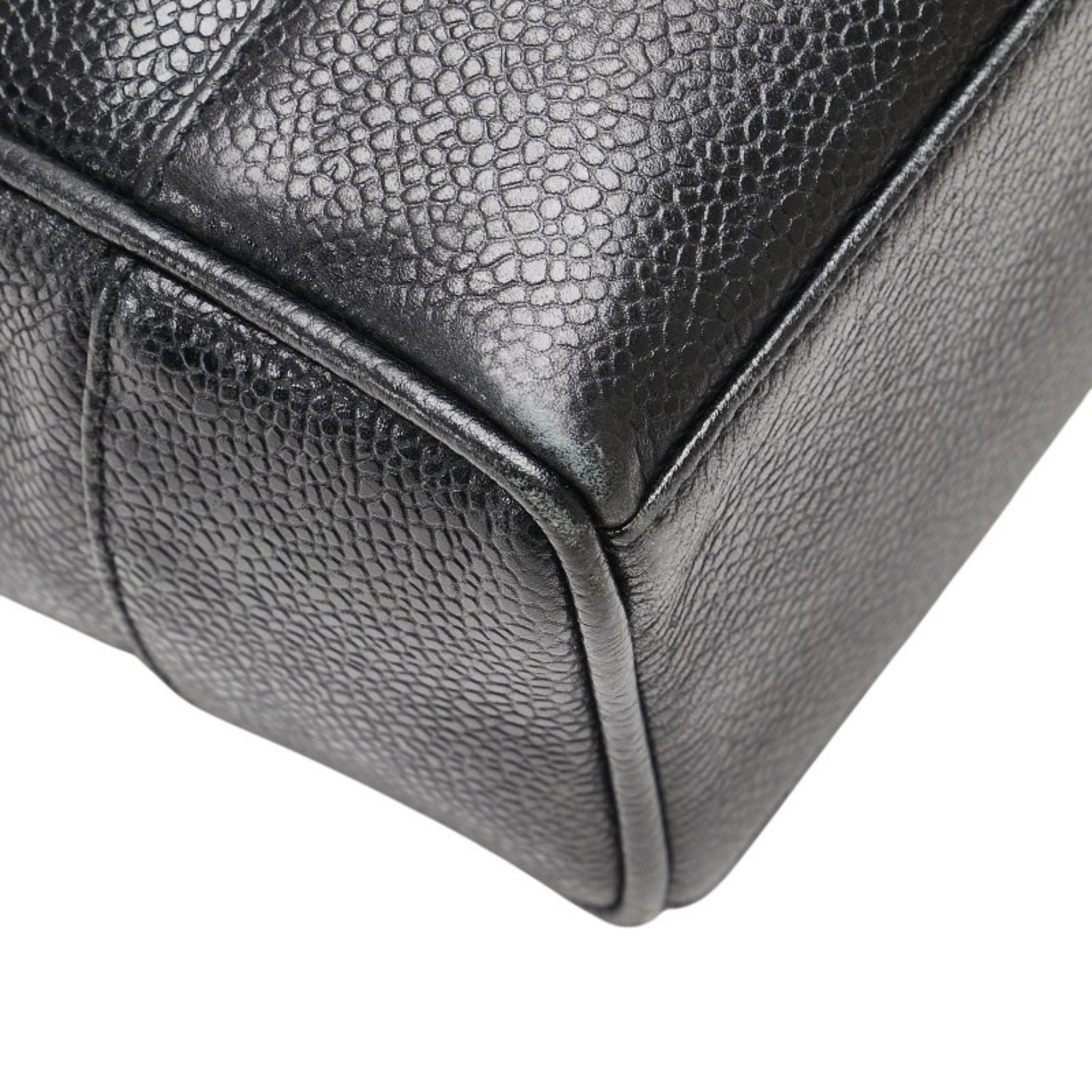 Chanel Black Grained Calfskin Tote Bag (Pre-Owned)