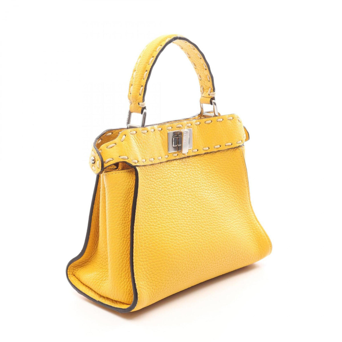 Fendi Selleria Yellow Leather Handbag (Pre-Owned)