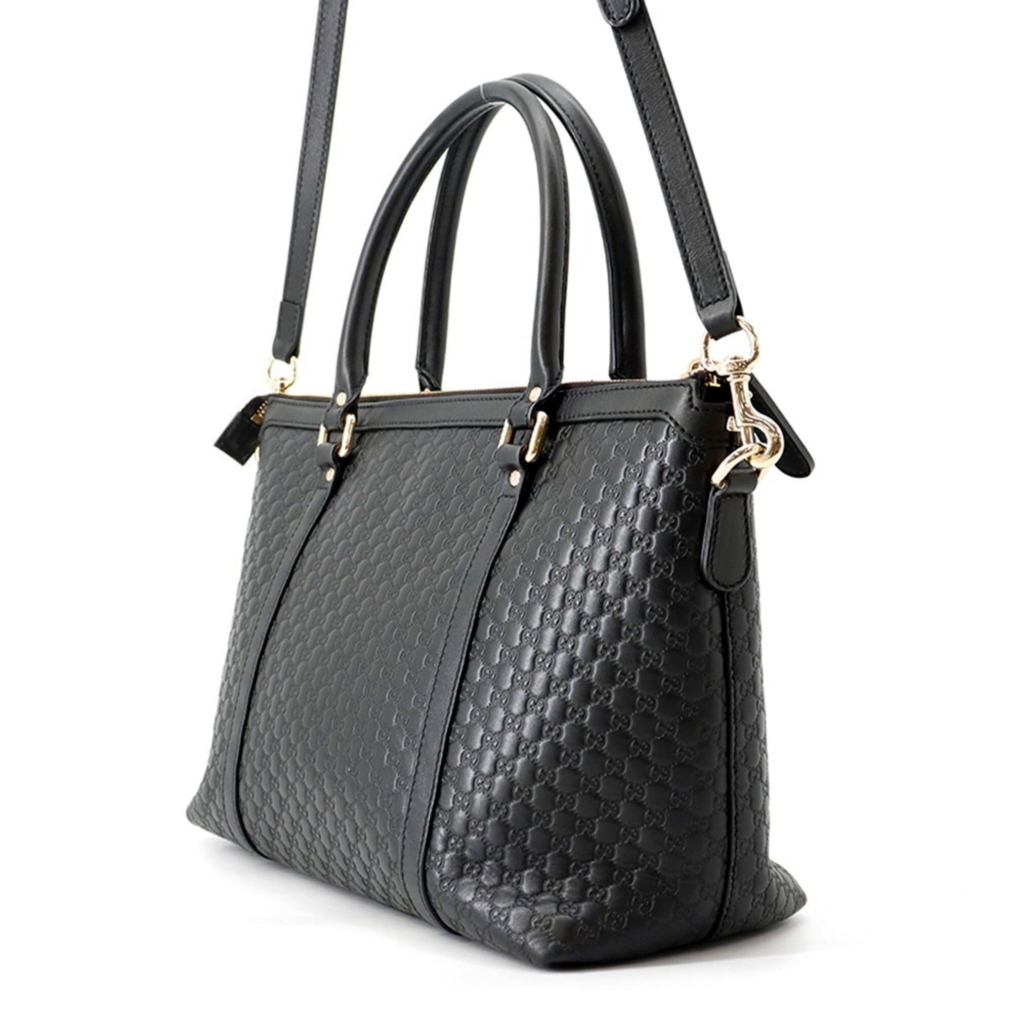 Gucci Black Leather Handbag Shoulder Bag Tote Bag (Pre-Owned)