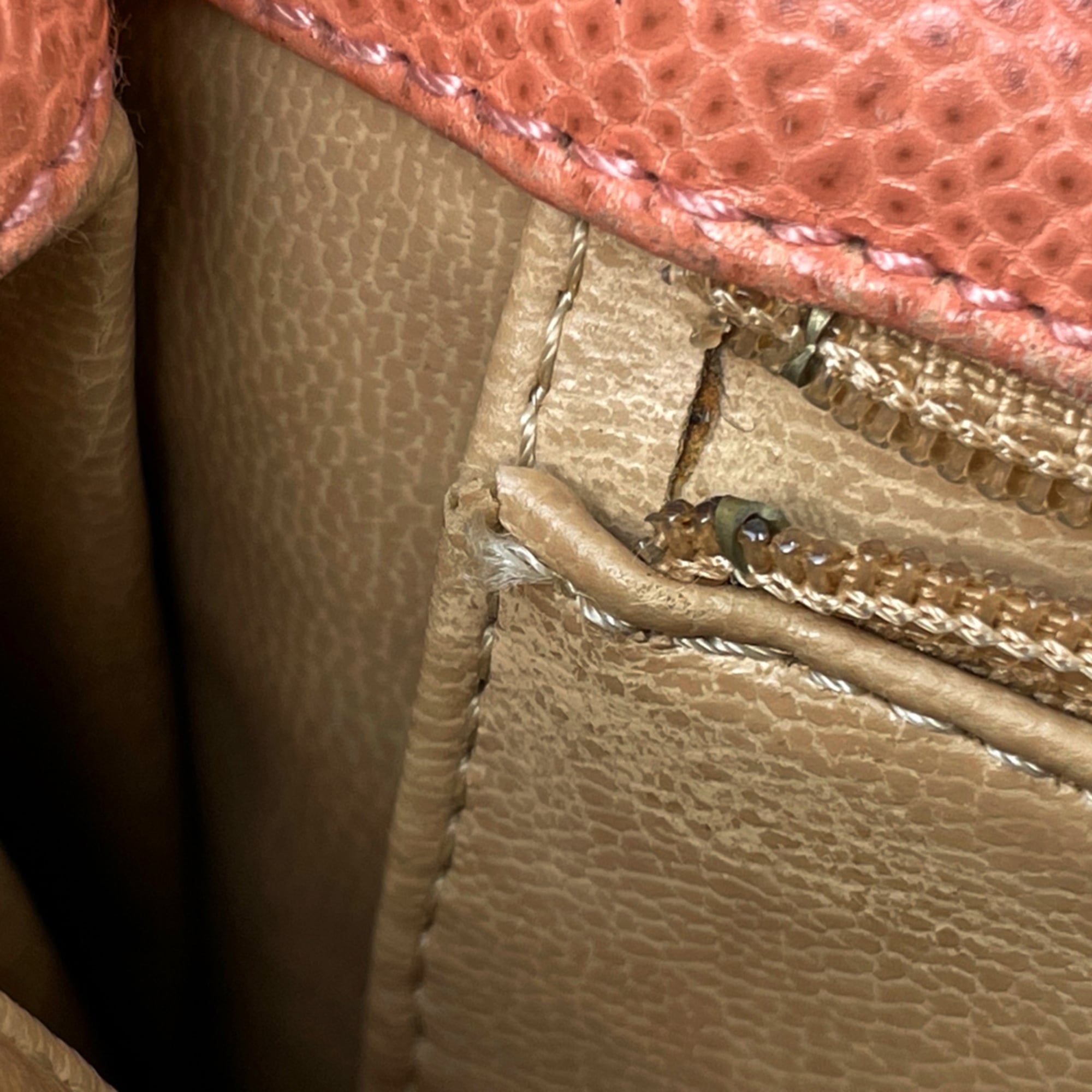 Chanel Salmon Pink Grained Calfskin Shoulder Bag Tote Bag (Pre-Owned)