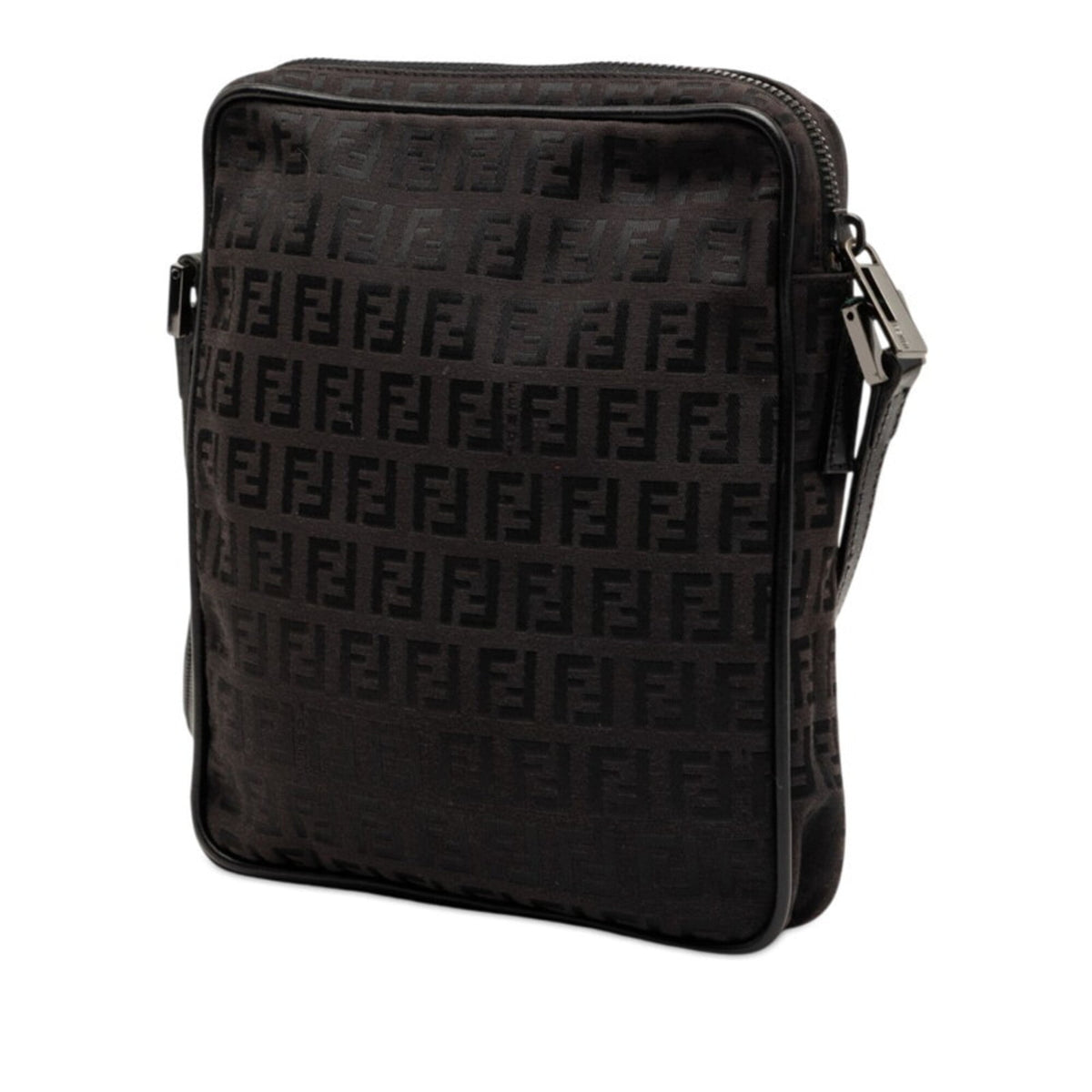Fendi Black Canvas Leather Shoulder Bag (Pre-Owned)