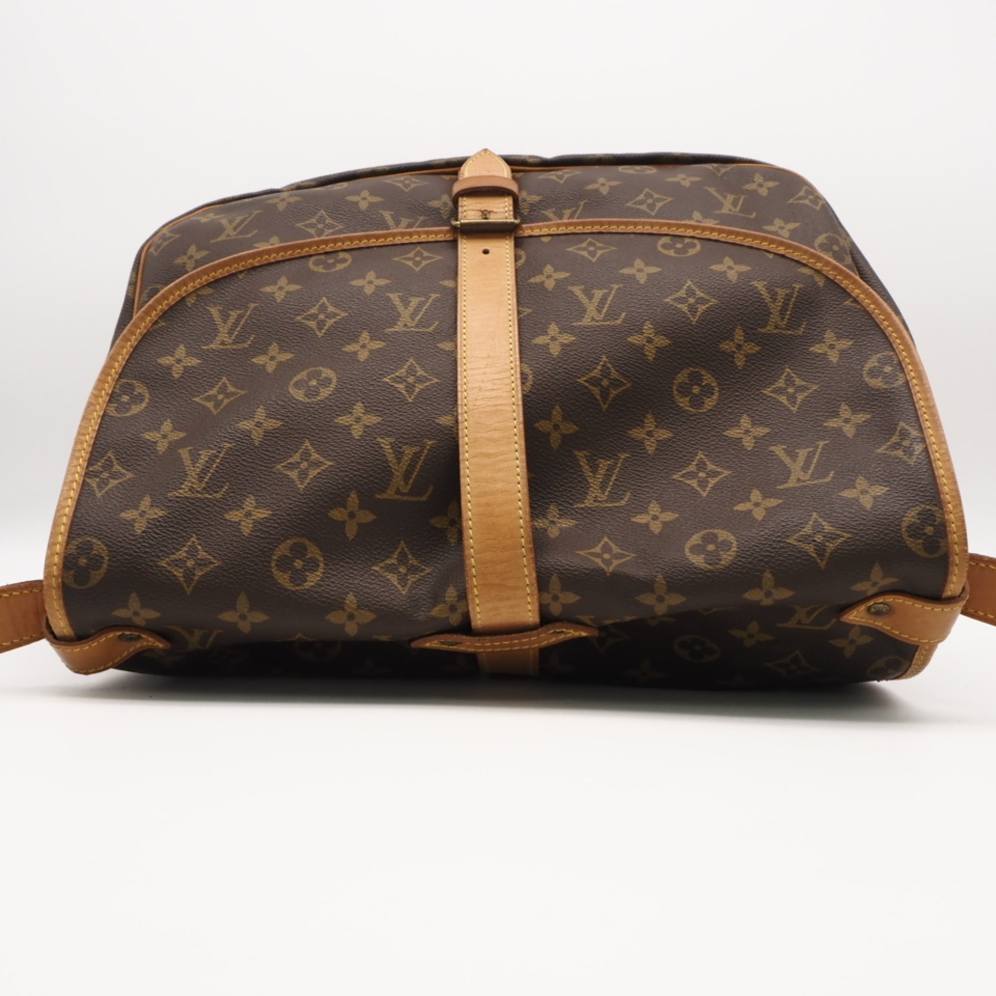 Louis Vuitton Monogram Beige Brown Coated Canvas Leather Shoulder Bag (Pre-Owned)
