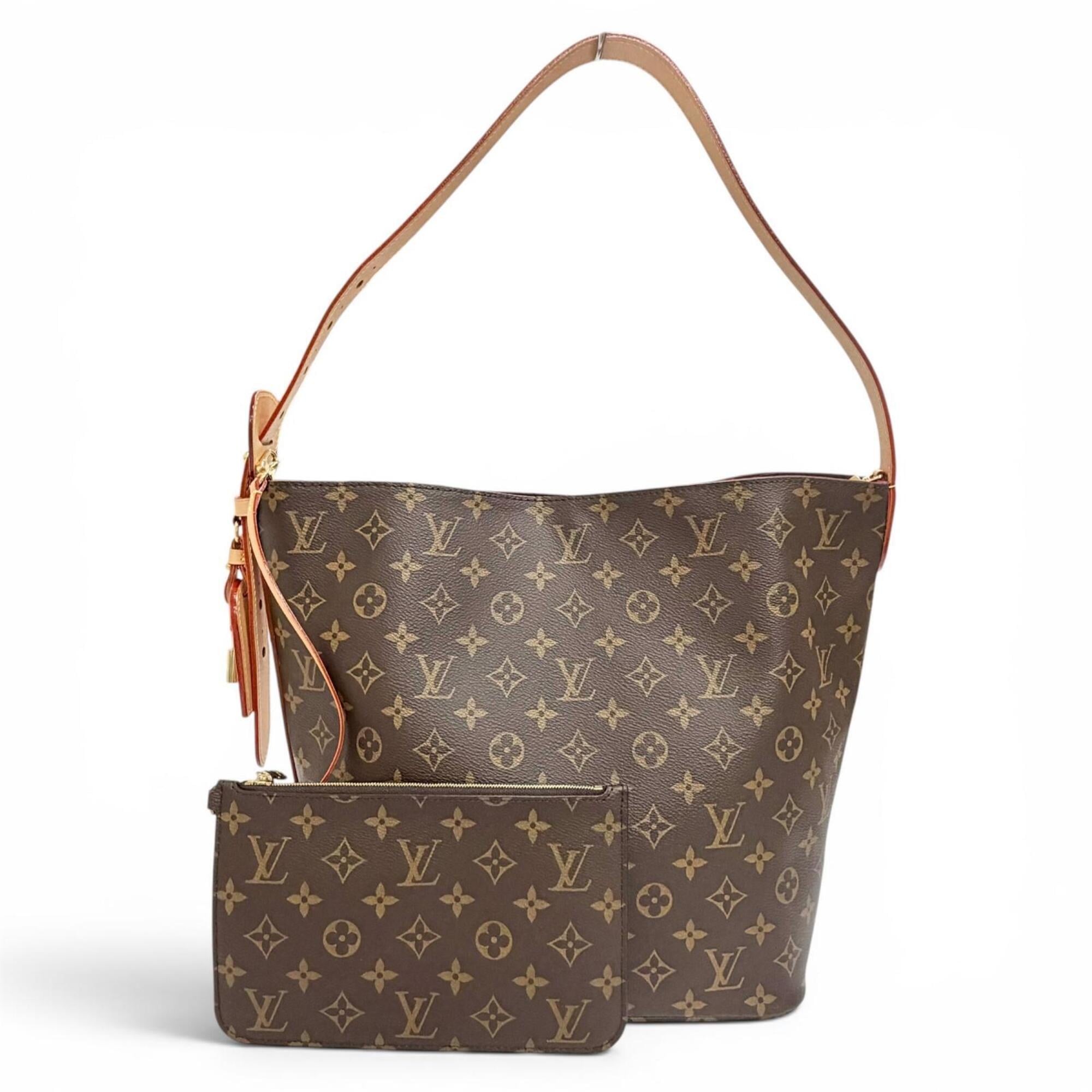 Louis Vuitton Brown Leather Pouch Shoulder Bag (Pre-Owned)