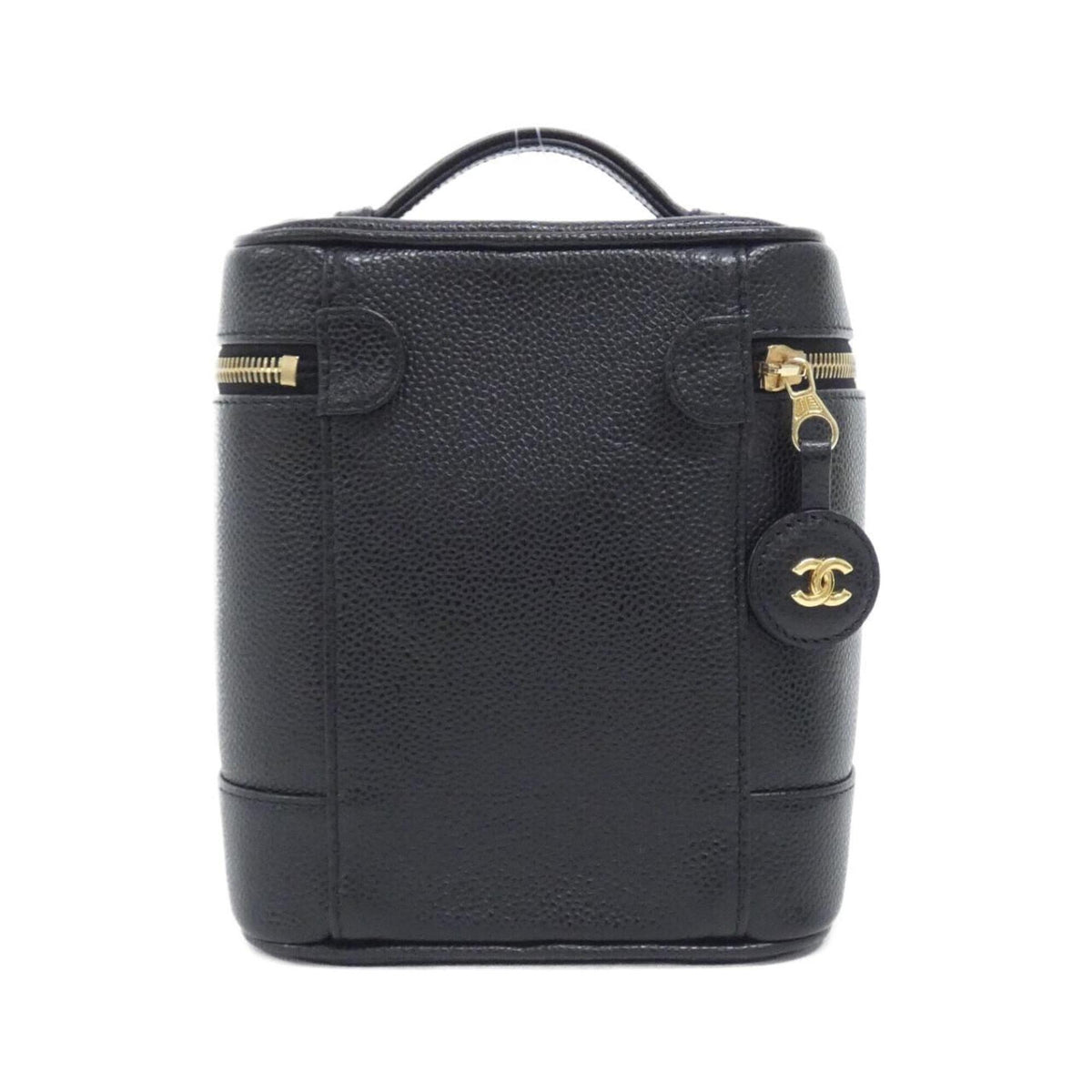 Chanel Black Grained Calfskin Handbag (Pre-Owned)
