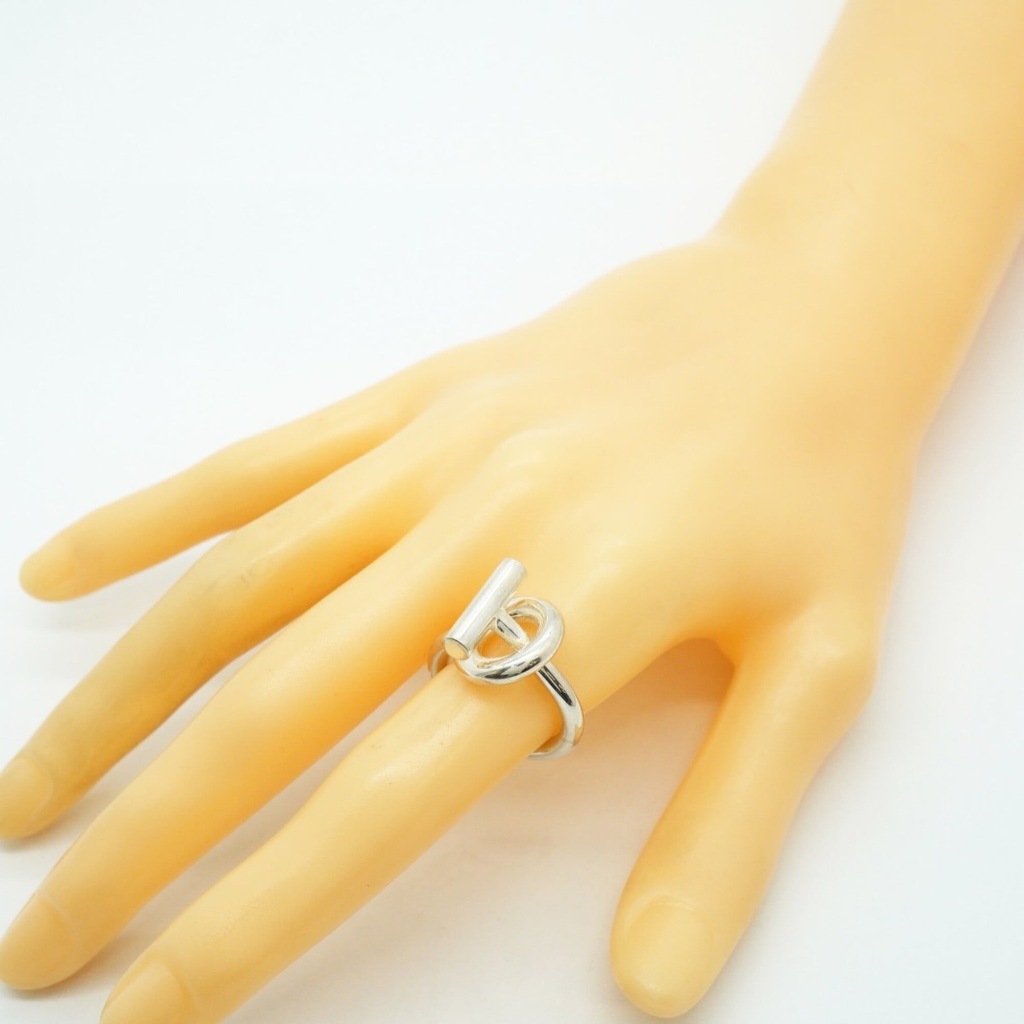 Hermes Silver 925 Band Ring (Pre-Owned)