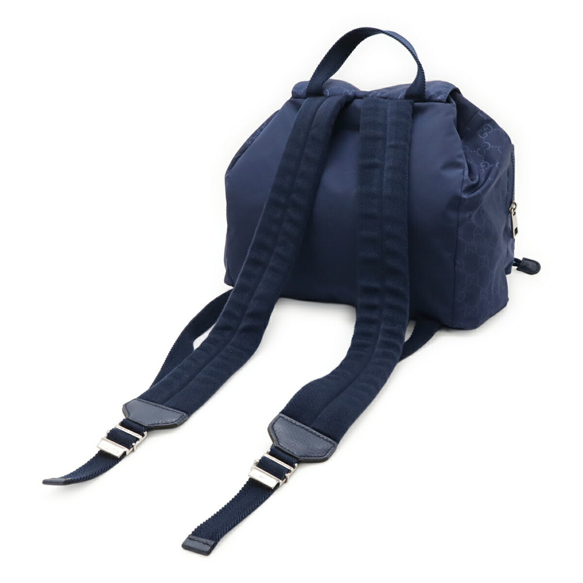 Gucci Navy Nylon Leather Backpack (Pre-Owned)