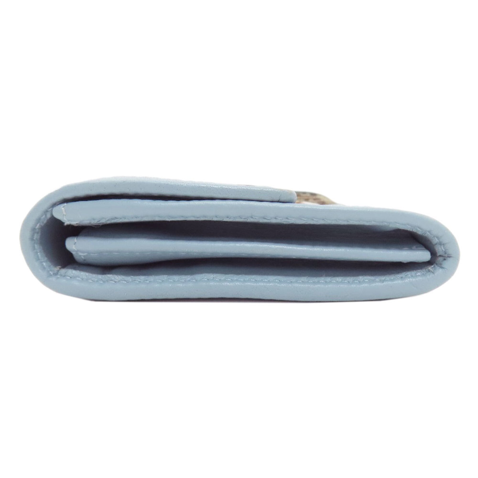 Fendi Zucchino Brown Light Blue Zucchino Long Wallet (Bi-Fold) (Pre-Owned)