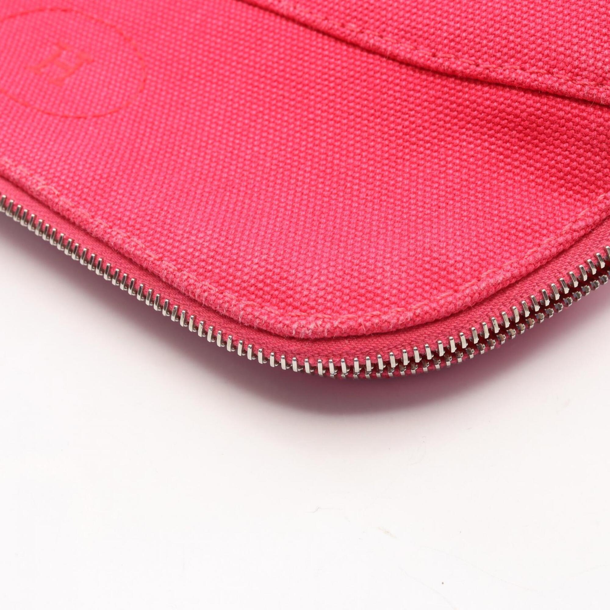 Hermes Brown Pink Canvas Handbag Pouch (Pre-Owned)