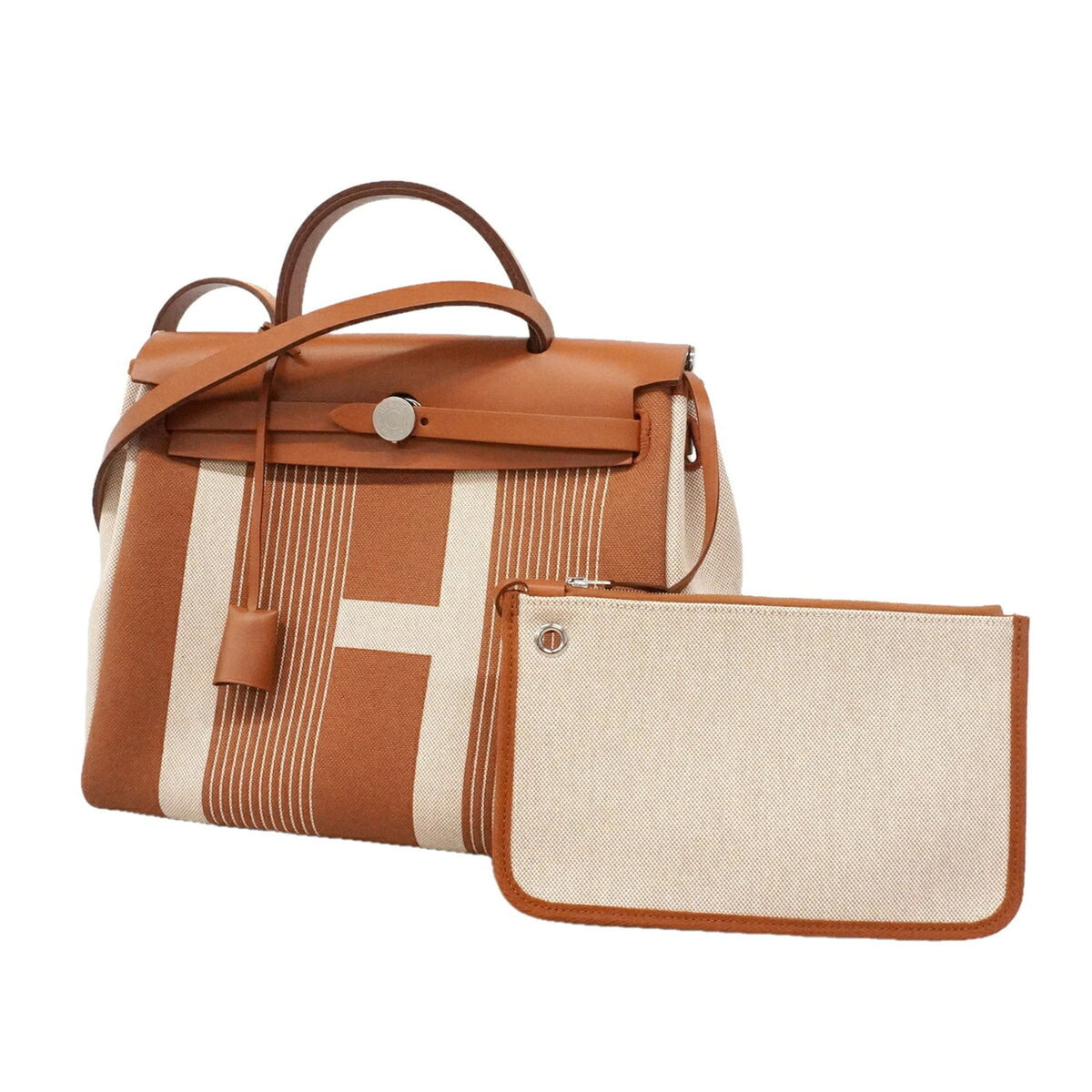 Hermes Natural Toile H Handbag (Pre-Owned)