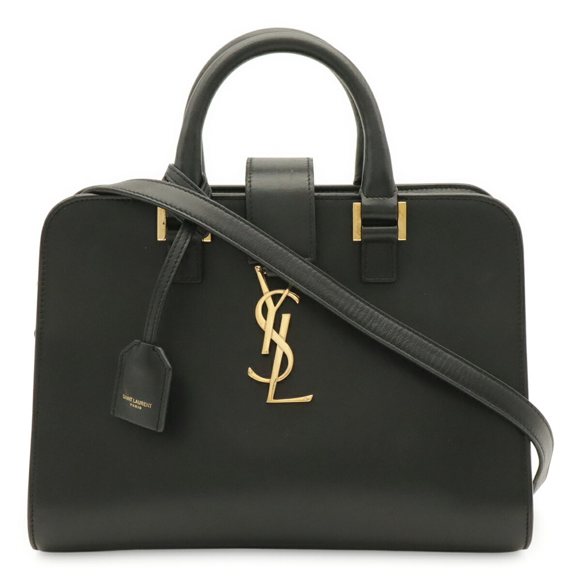 Yves Saint Laurent Black Leather Handbag Shoulder Bag (Pre-Owned)