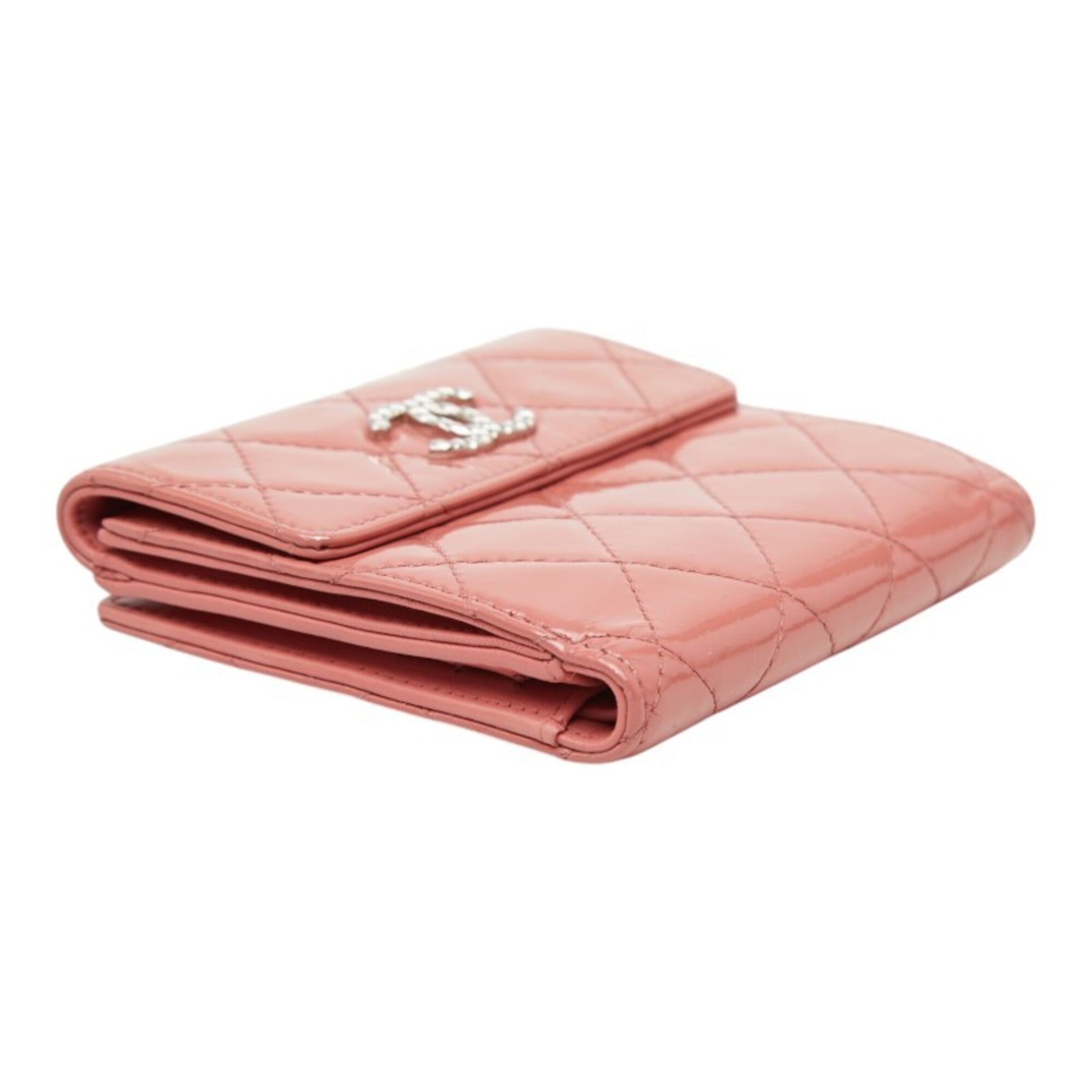 Chanel Pink Patent Leather Wallet (Bi-Fold) (Pre-Owned)
