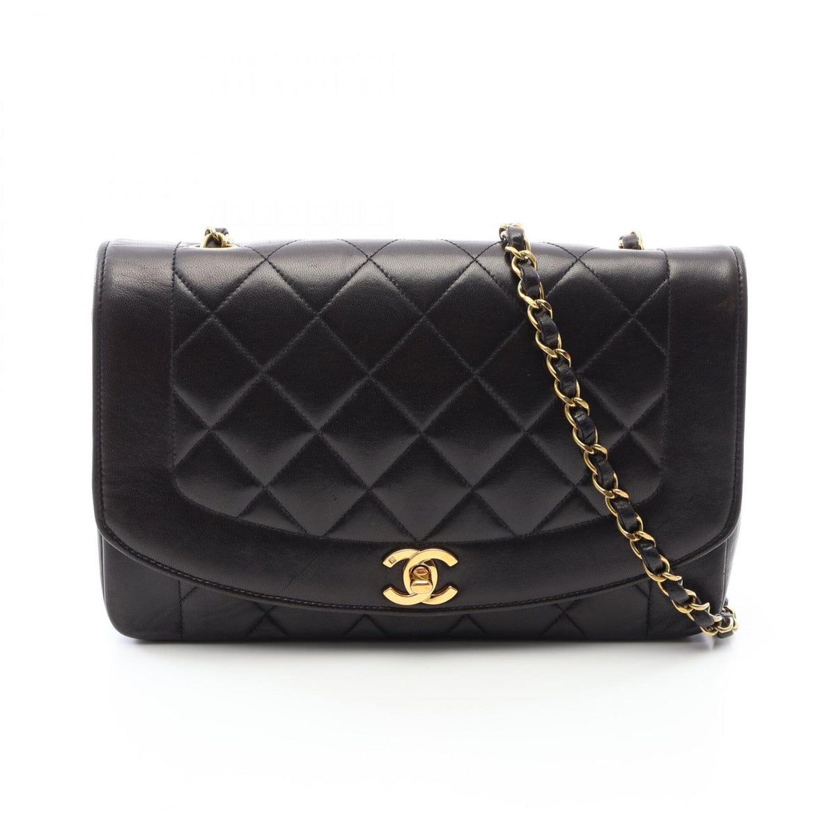 Chanel Black Leather Handbag Shoulder Bag (Pre-Owned)