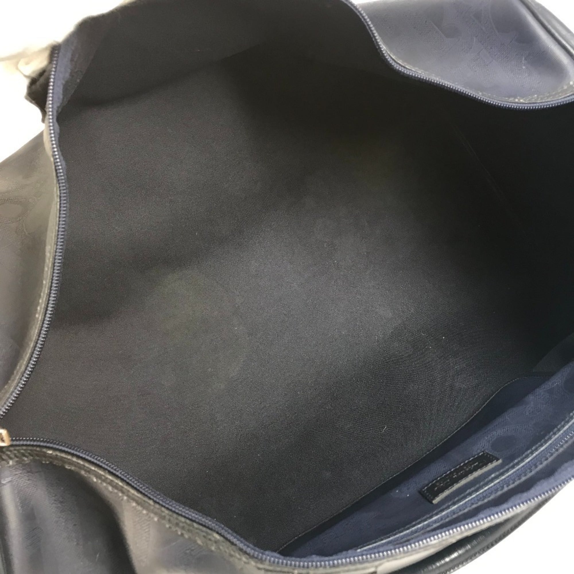 Christian Dior Navy Pvc Leather Boston Bag Handbag (Pre-Owned)