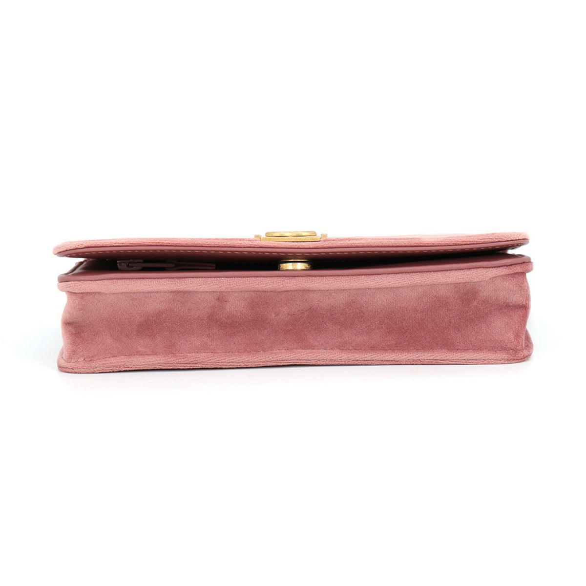 Chanel Boy Chanel Pink Velvet Chain/Shoulder Wallet (Pre-Owned)