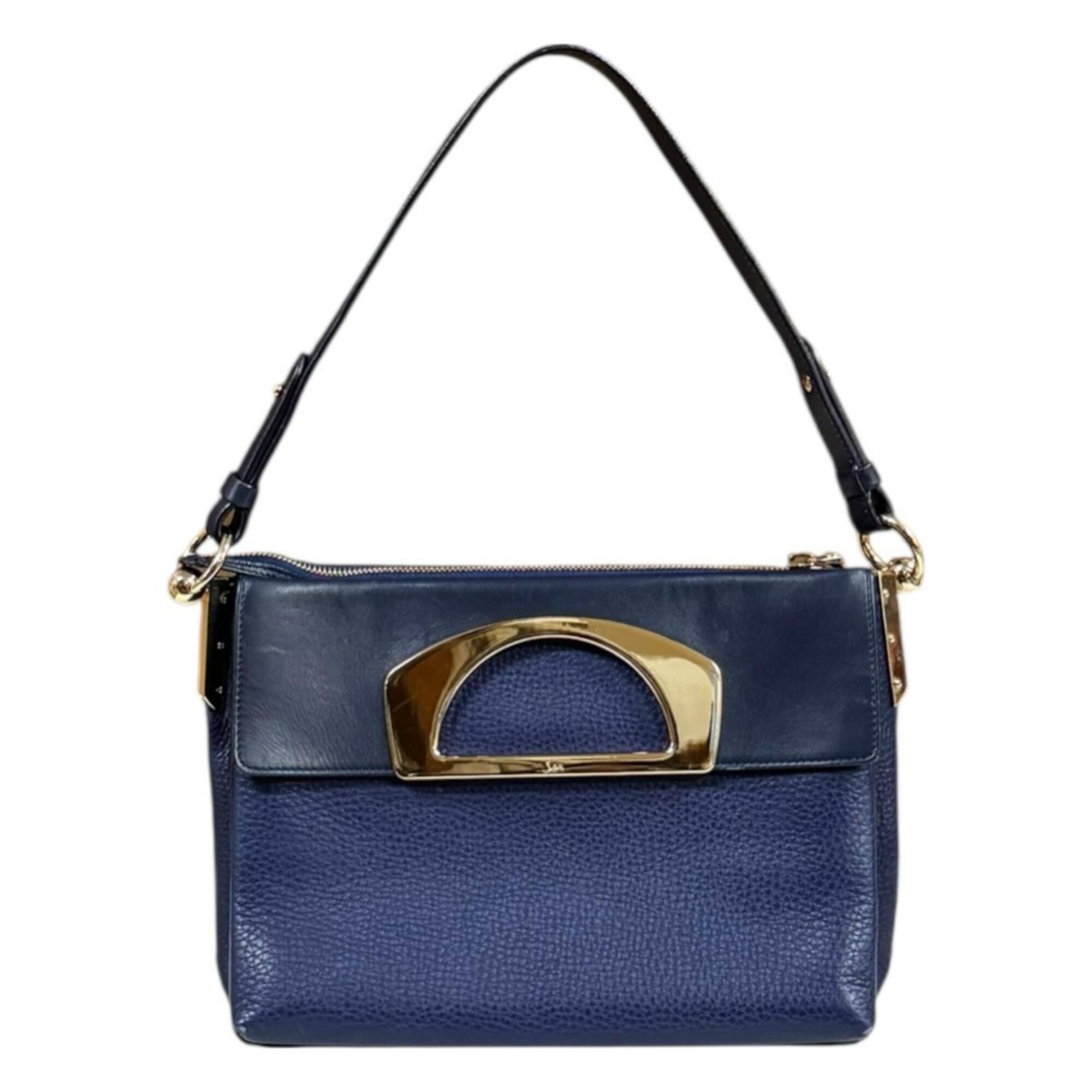 Christian Louboutin Navy Leather Shoulder Bag (Pre-Owned)