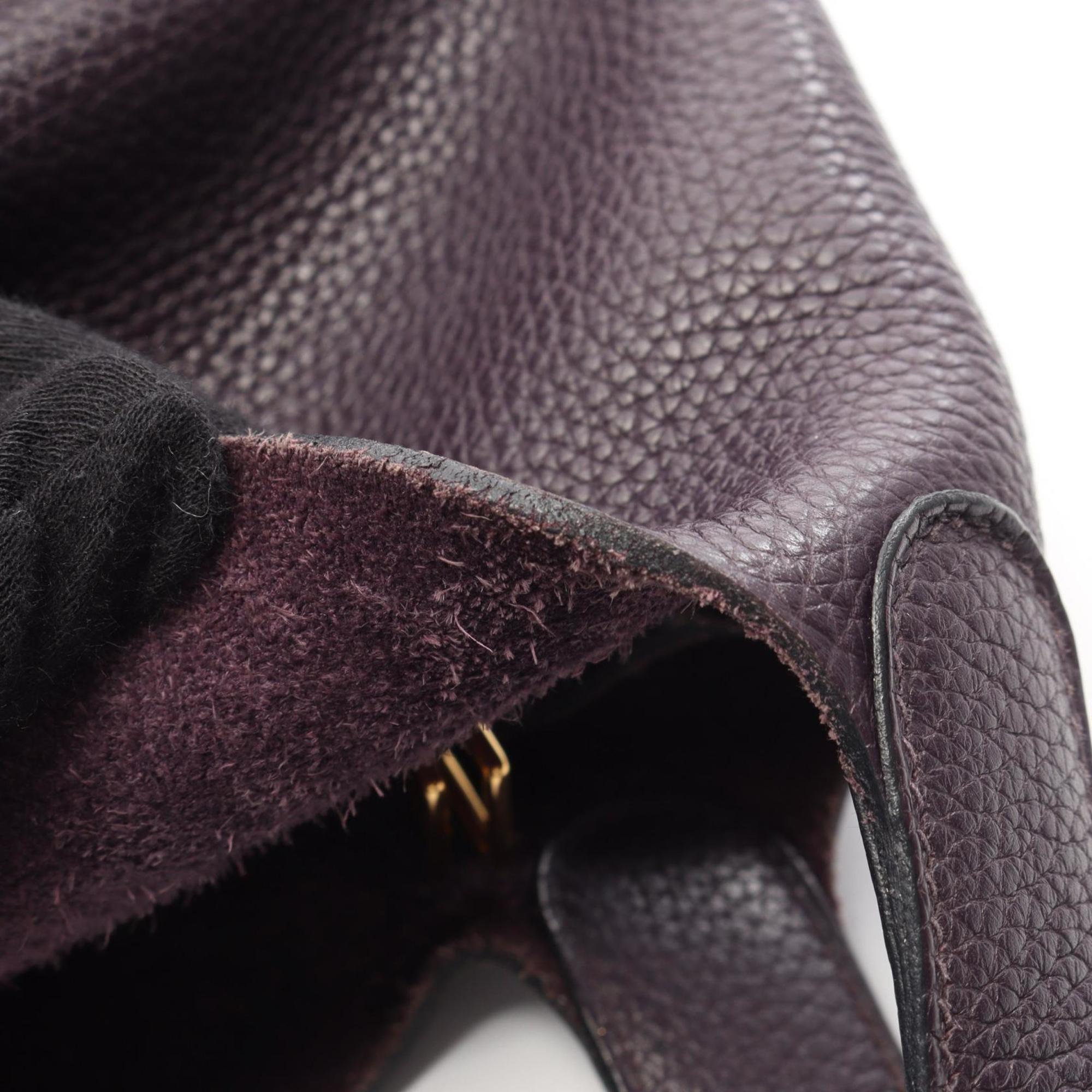 Hermes Purple Raisin Taurillon Clemence Leather Handbag (Pre-Owned)