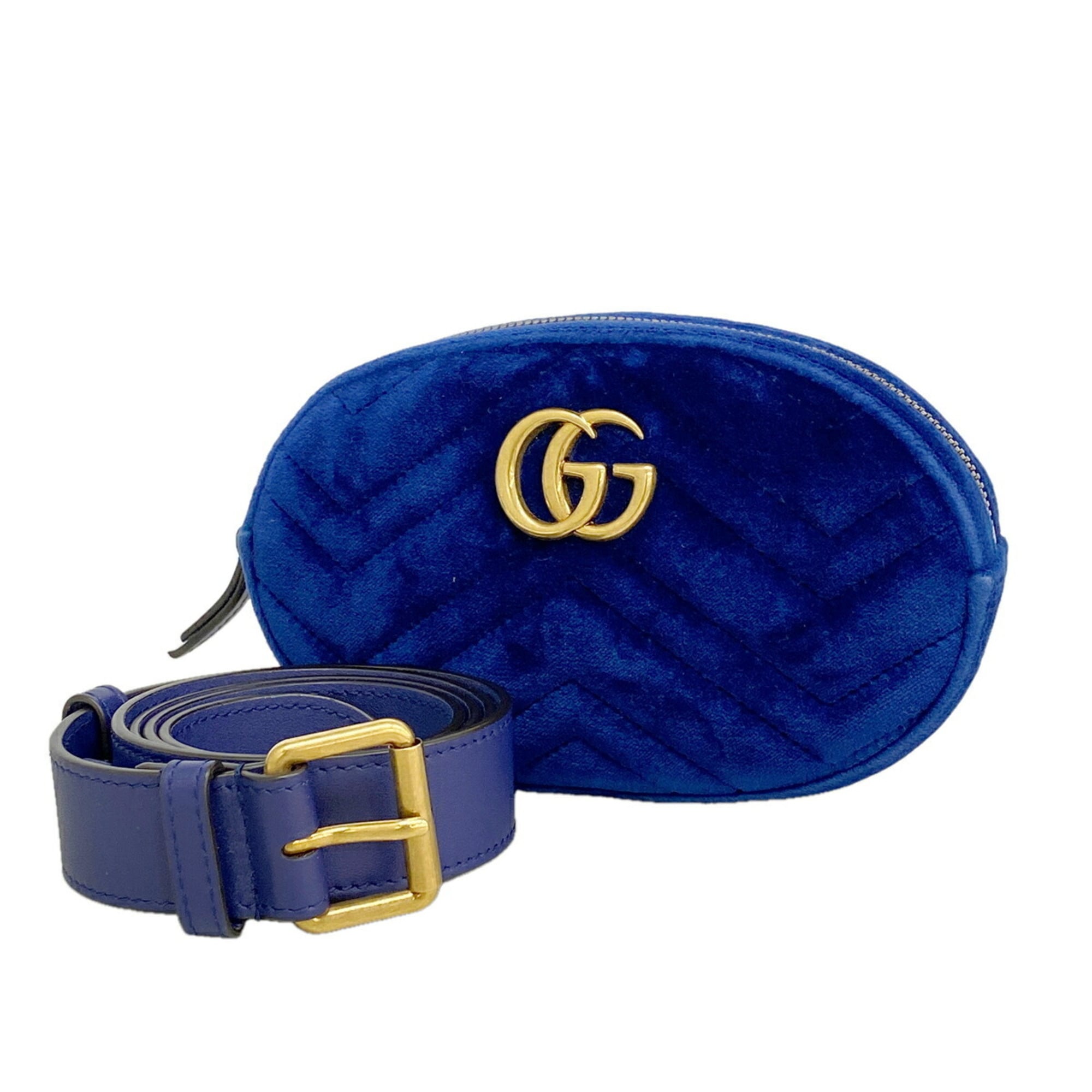 Gucci Blue Suede Fanny Pack (Pre-Owned)