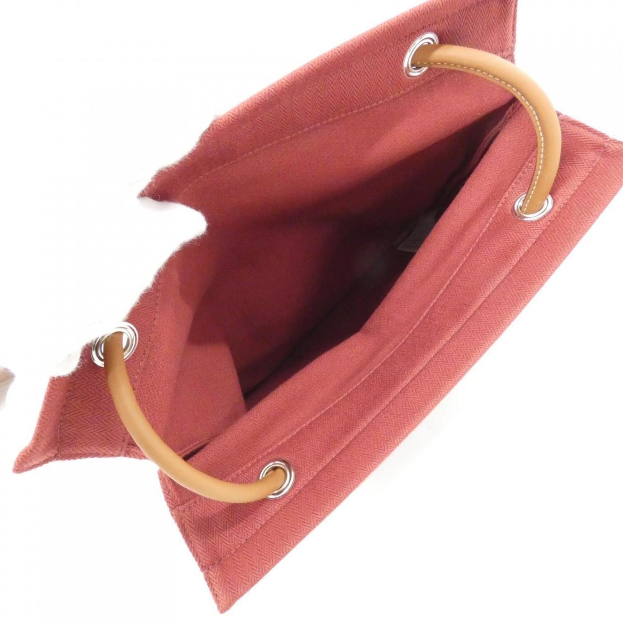 Hermes Gold Rouge H Toile Chevron Swift Leather Shoulder Bag (Pre-Owned)