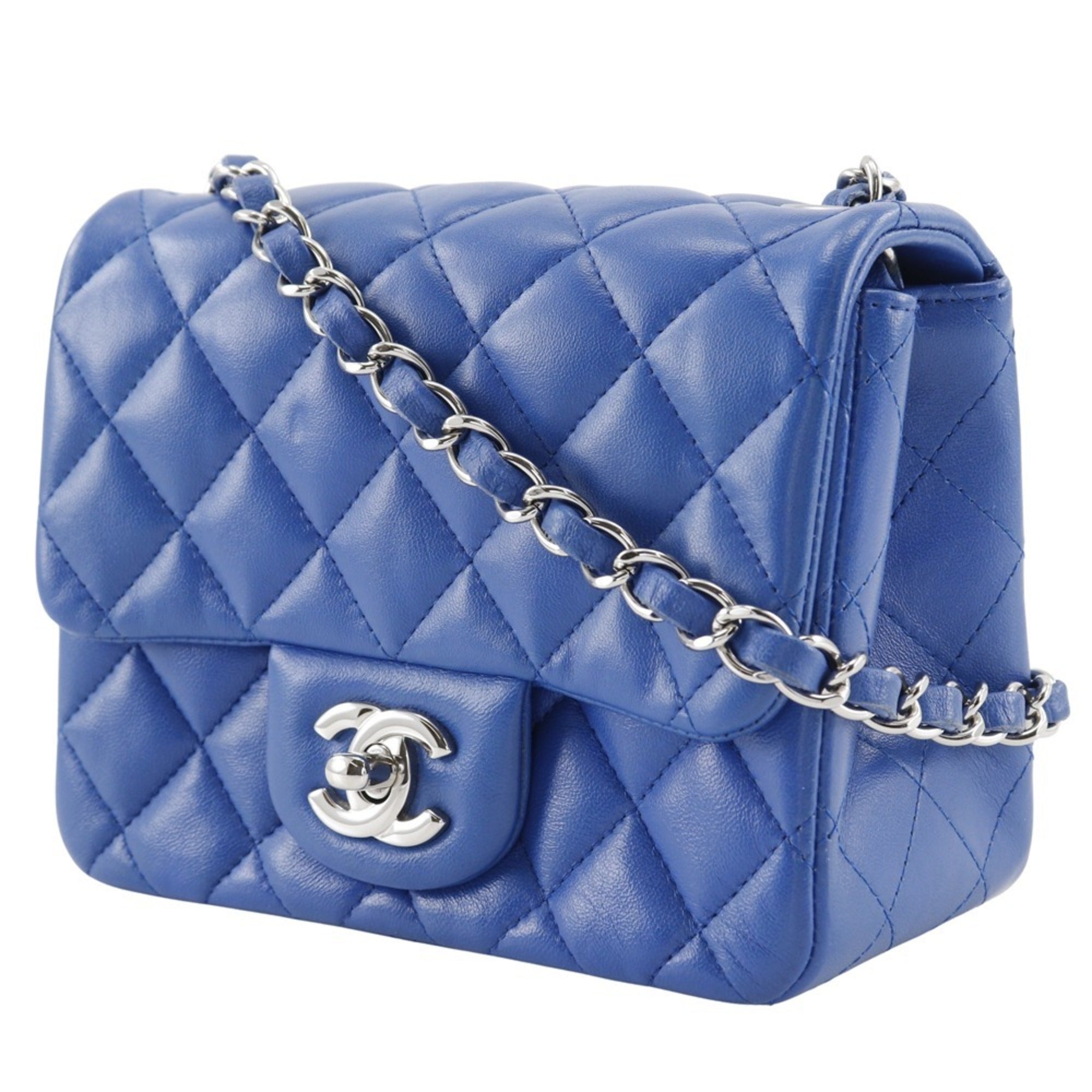 Chanel Blue Leather Shoulder Bag (Pre-Owned)