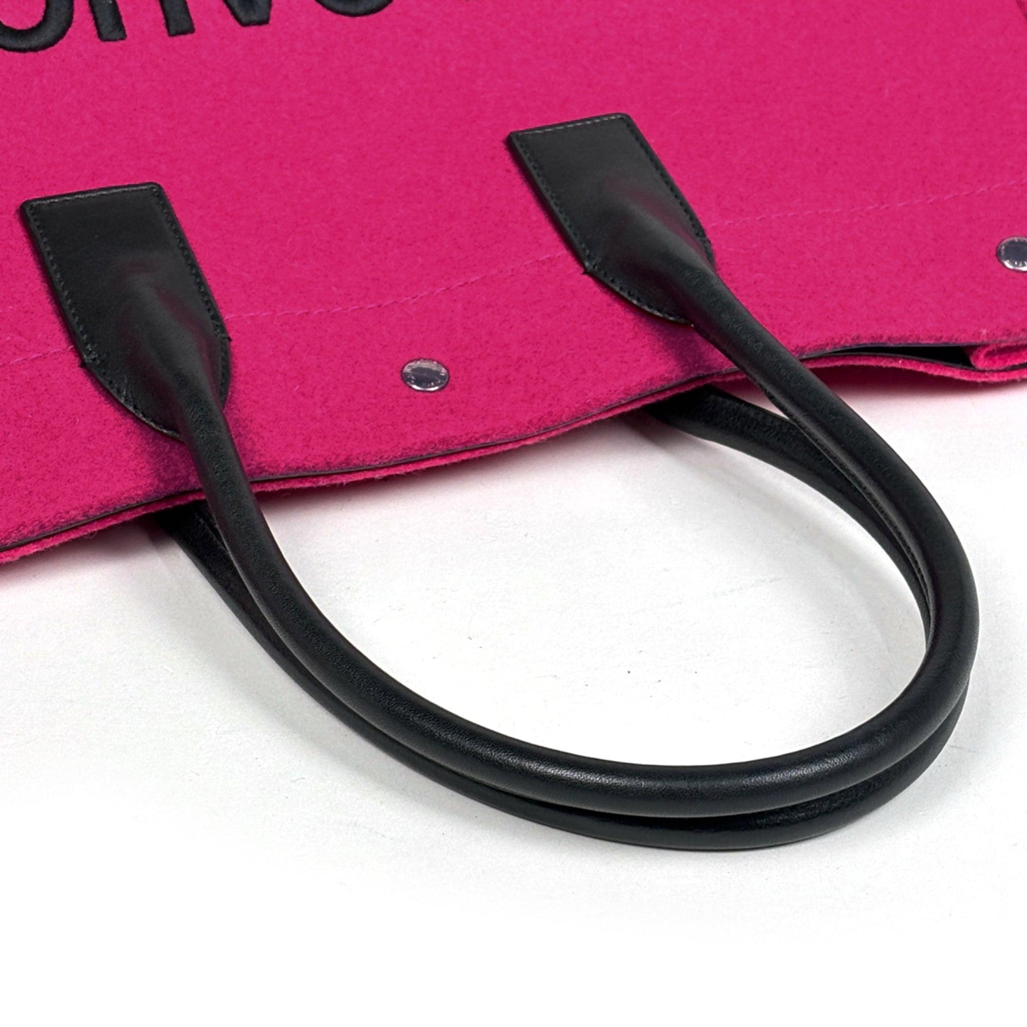 Saint Laurent Black Pink Felt Leather Tote Bag (Pre-Owned)