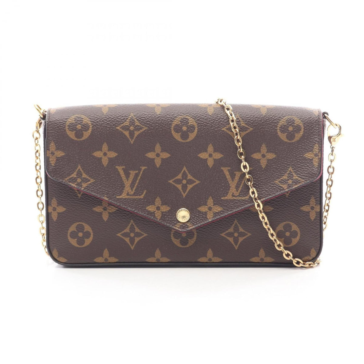 Louis Vuitton Brown Fuchsia Monogram Monogram Leather Handbag Pochette Shoulder Bag (Pre-Owned)