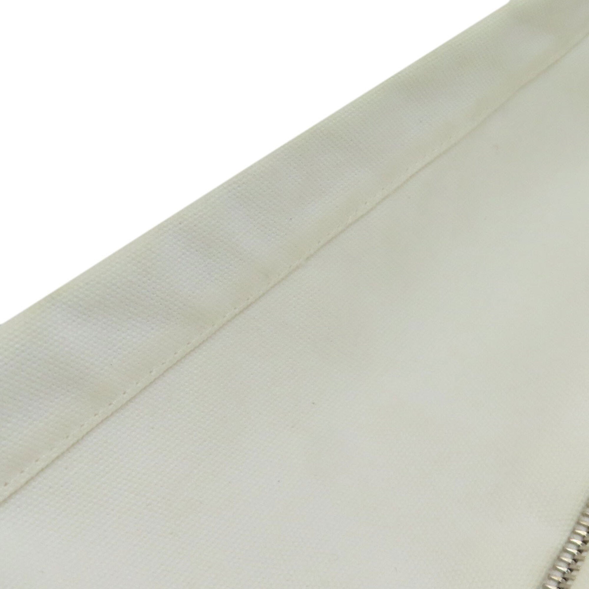 Hermes Red Color White Canvas Tote Bag (Pre-Owned)